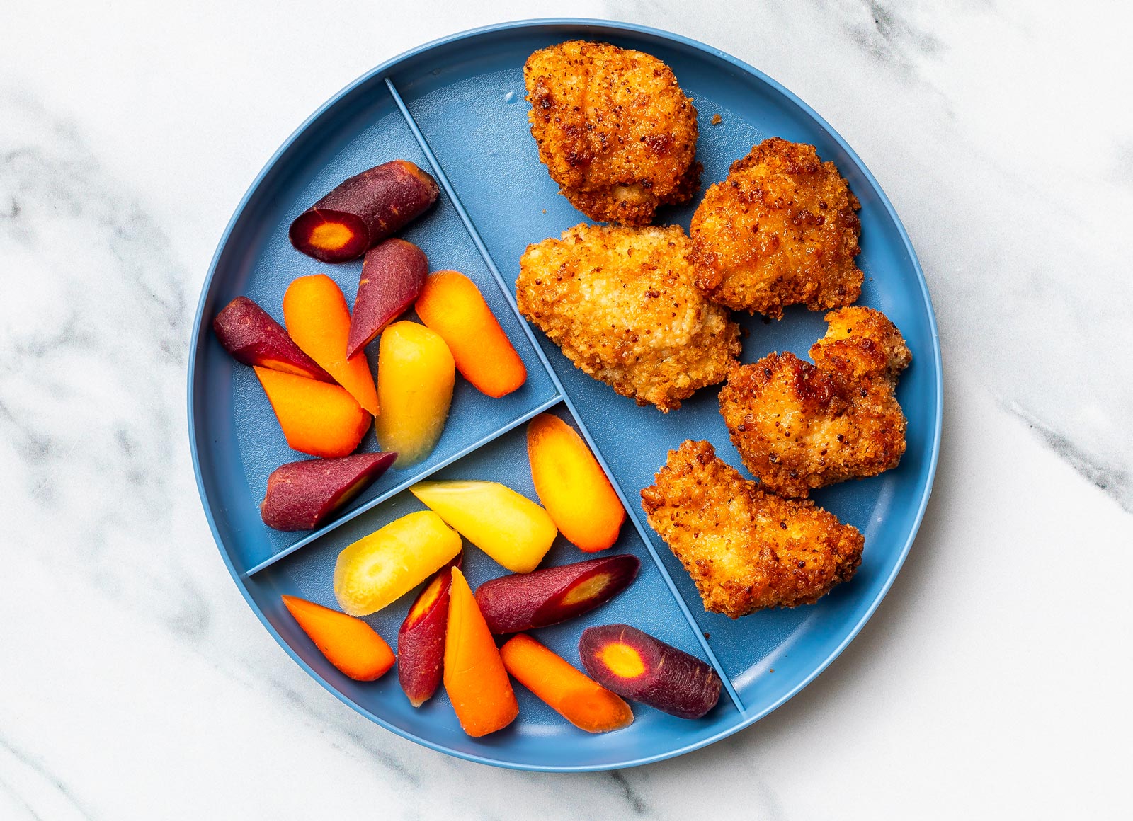 Chicken Nuggets + Rainbow Baby Carrots