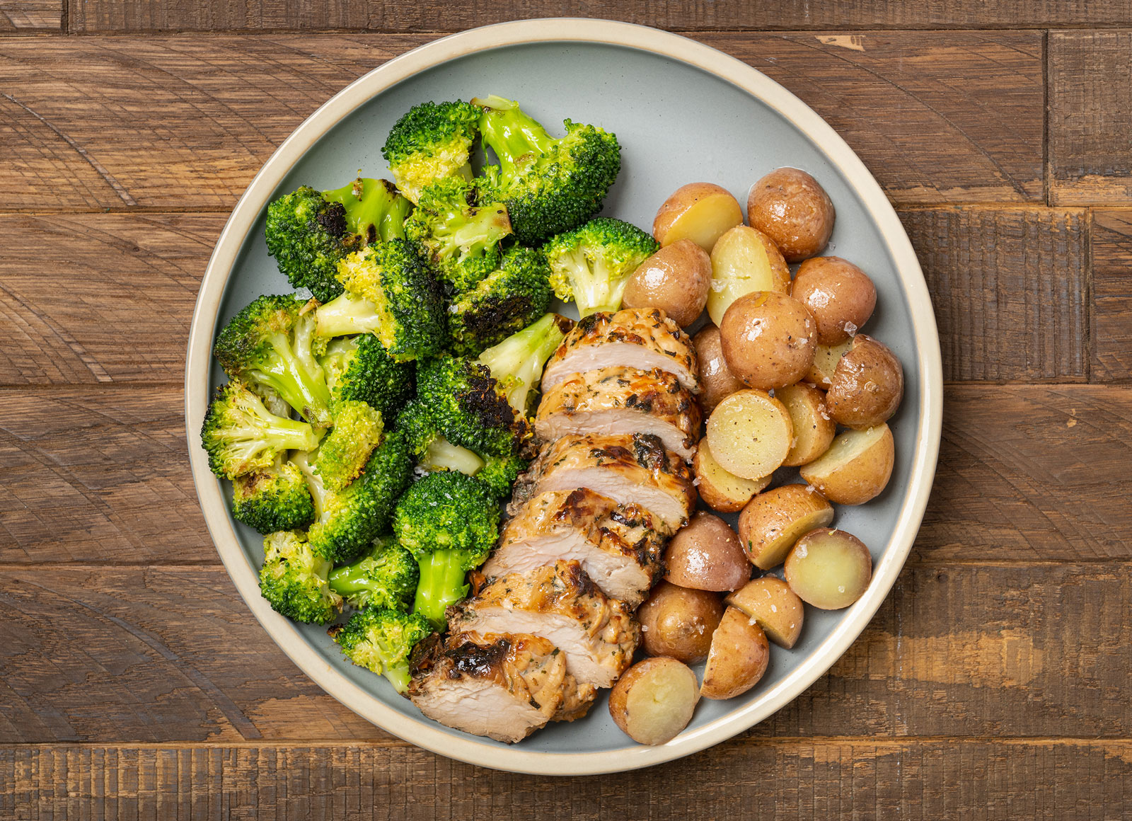 Turkey Tenderloin with Broccoli + Potatoes