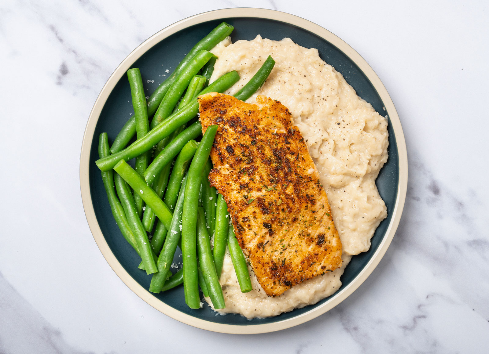 Herby Atlantic Salmon with Cauli Mash