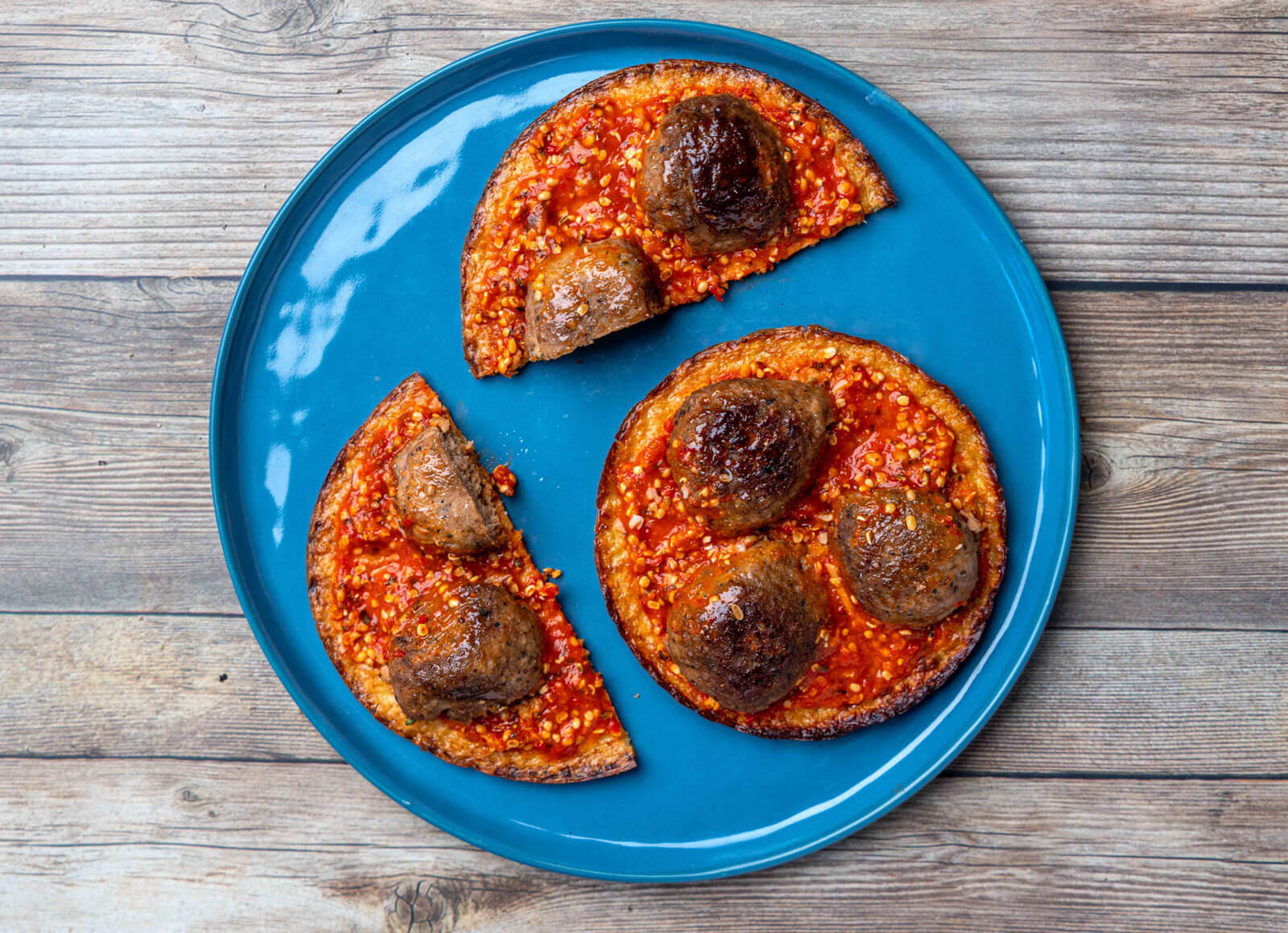 Red-Sauce Meatball Cauliflower Toast