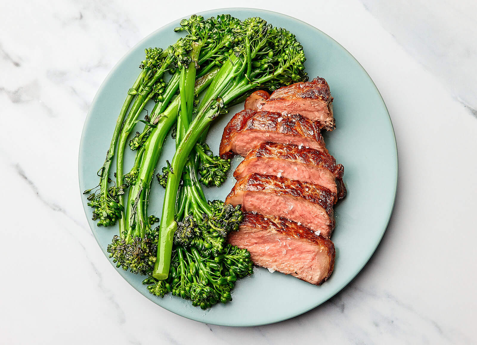 Seared Strip Steak + Baby Broccoli