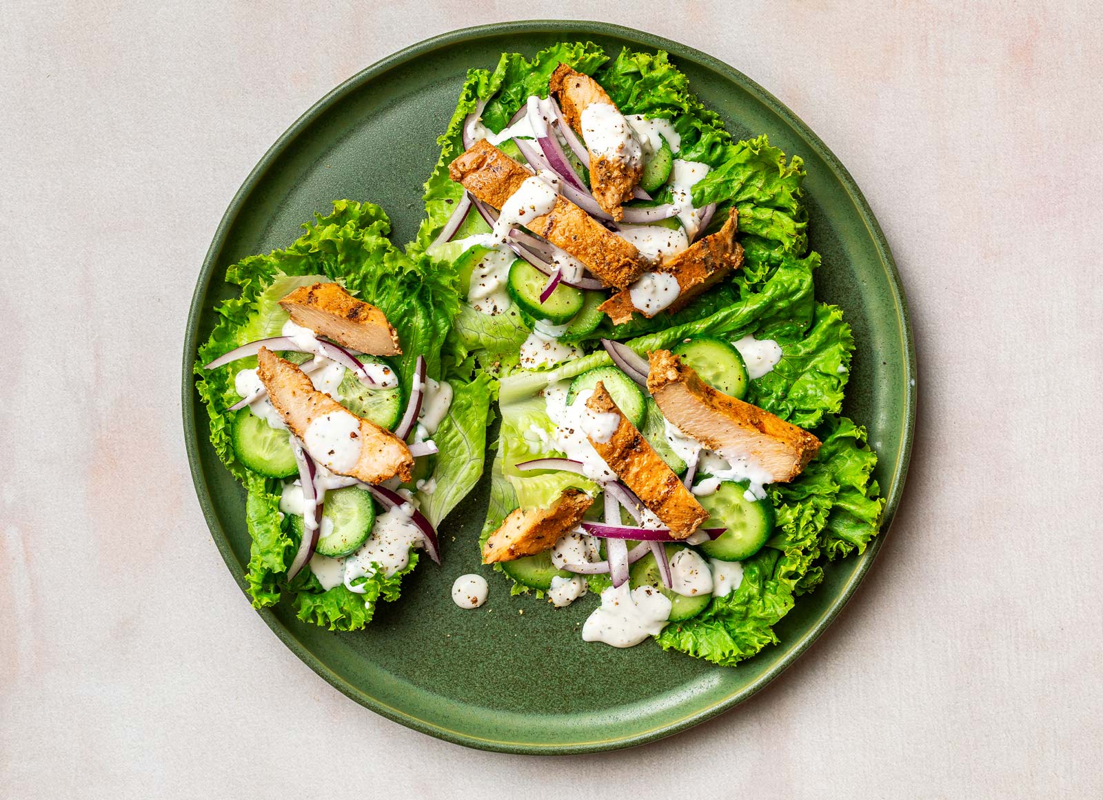Tzatziki Blackened Chicken Lettuce Wraps
