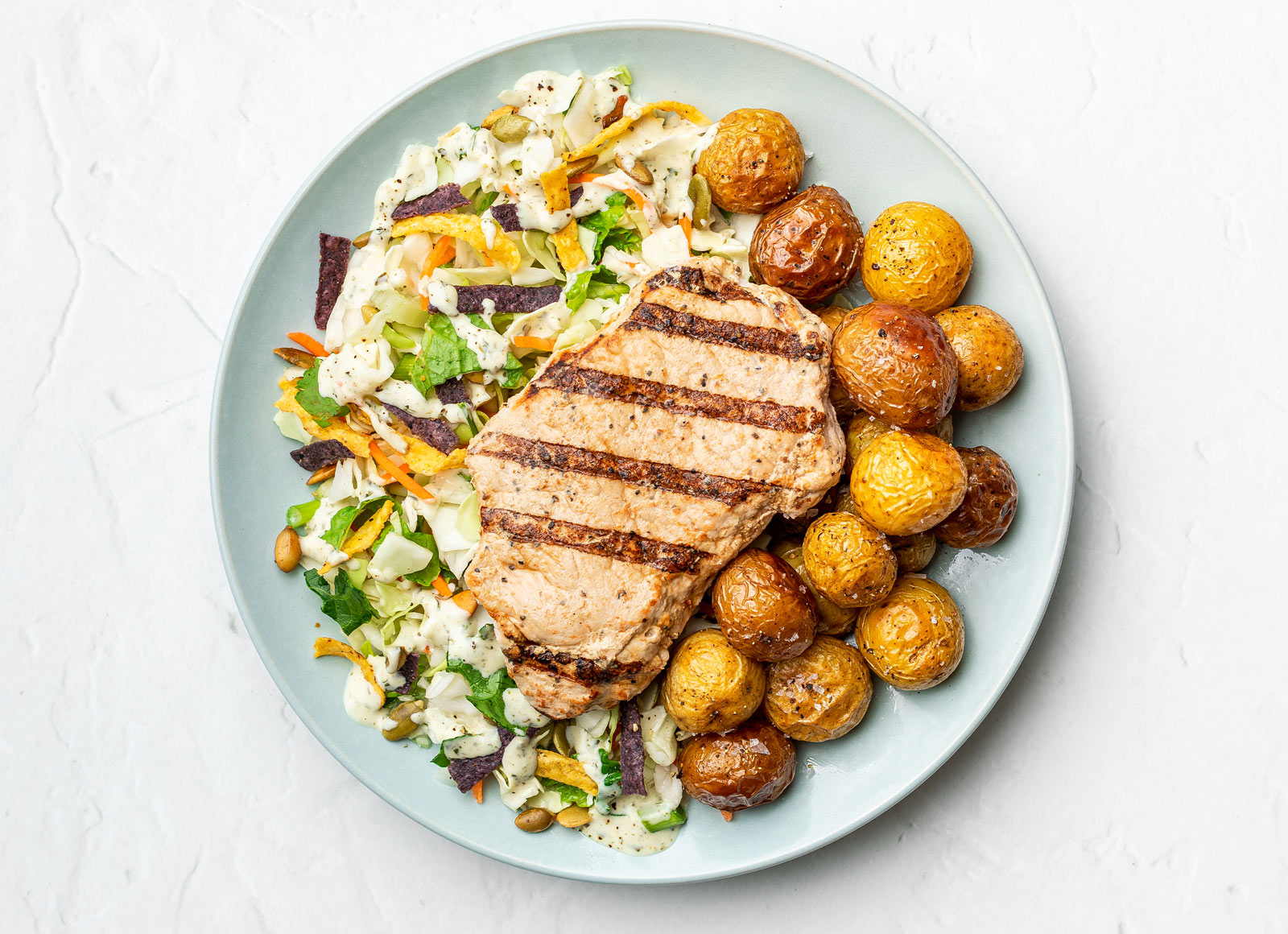 Grilled Pork Chops + Southwest Chopped Salad