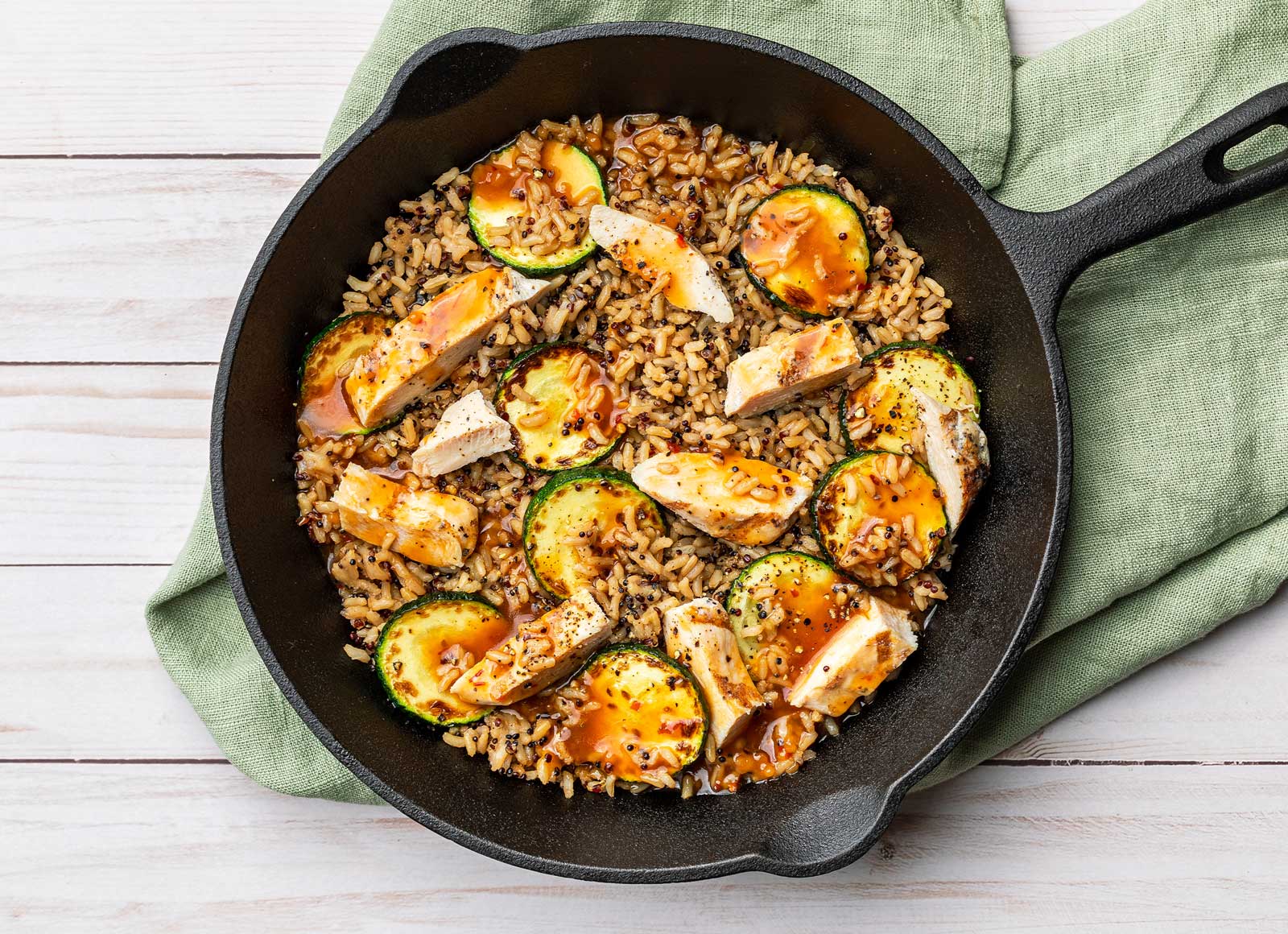 Gingery Chicken + Zucchini Stir-Fry