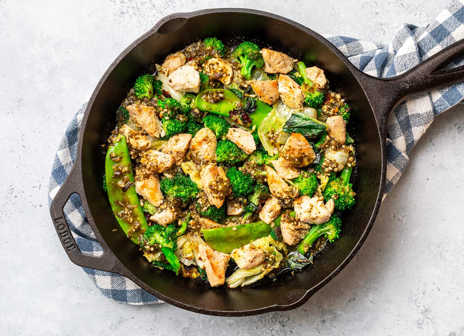 Saucy Green Chicken + Bok Choy Veggies