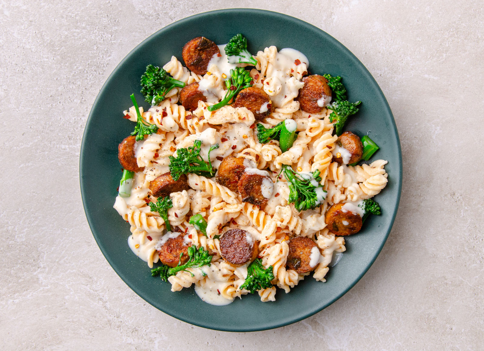 Italian Sausage + Broccoli Garlic Parm Fusilli