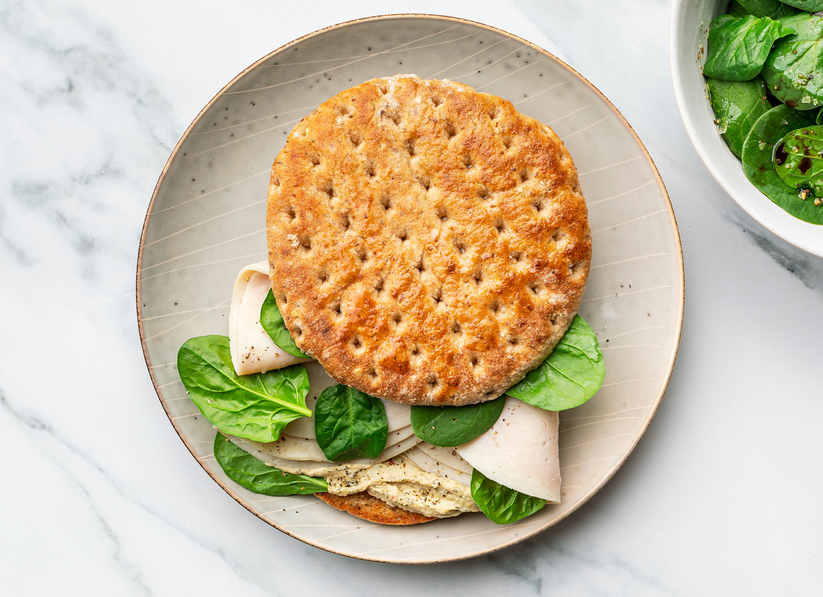 Lemony Hummus Oven Roasted Breast Turkey Sandwich