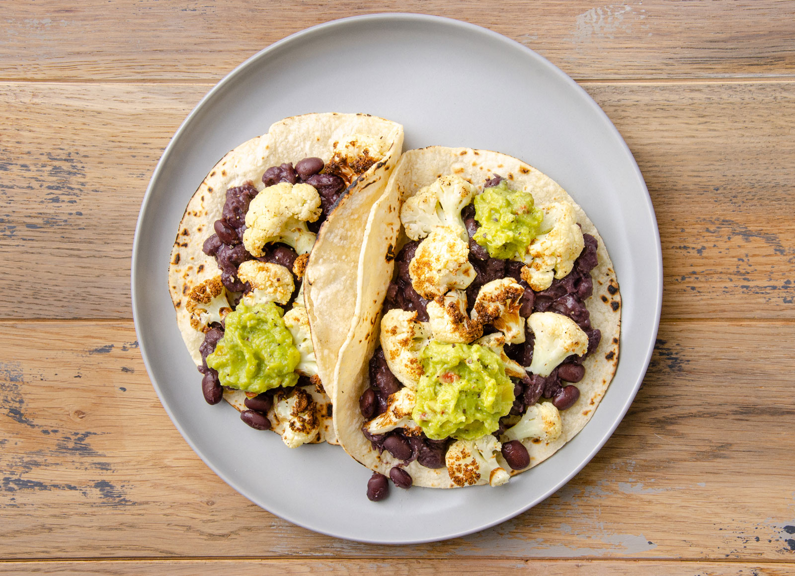 Black Bean + Cauliflower Guac Taco