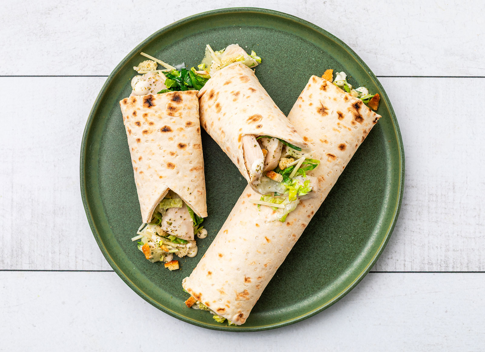 Chicken Caesar Salad Lavash Wraps