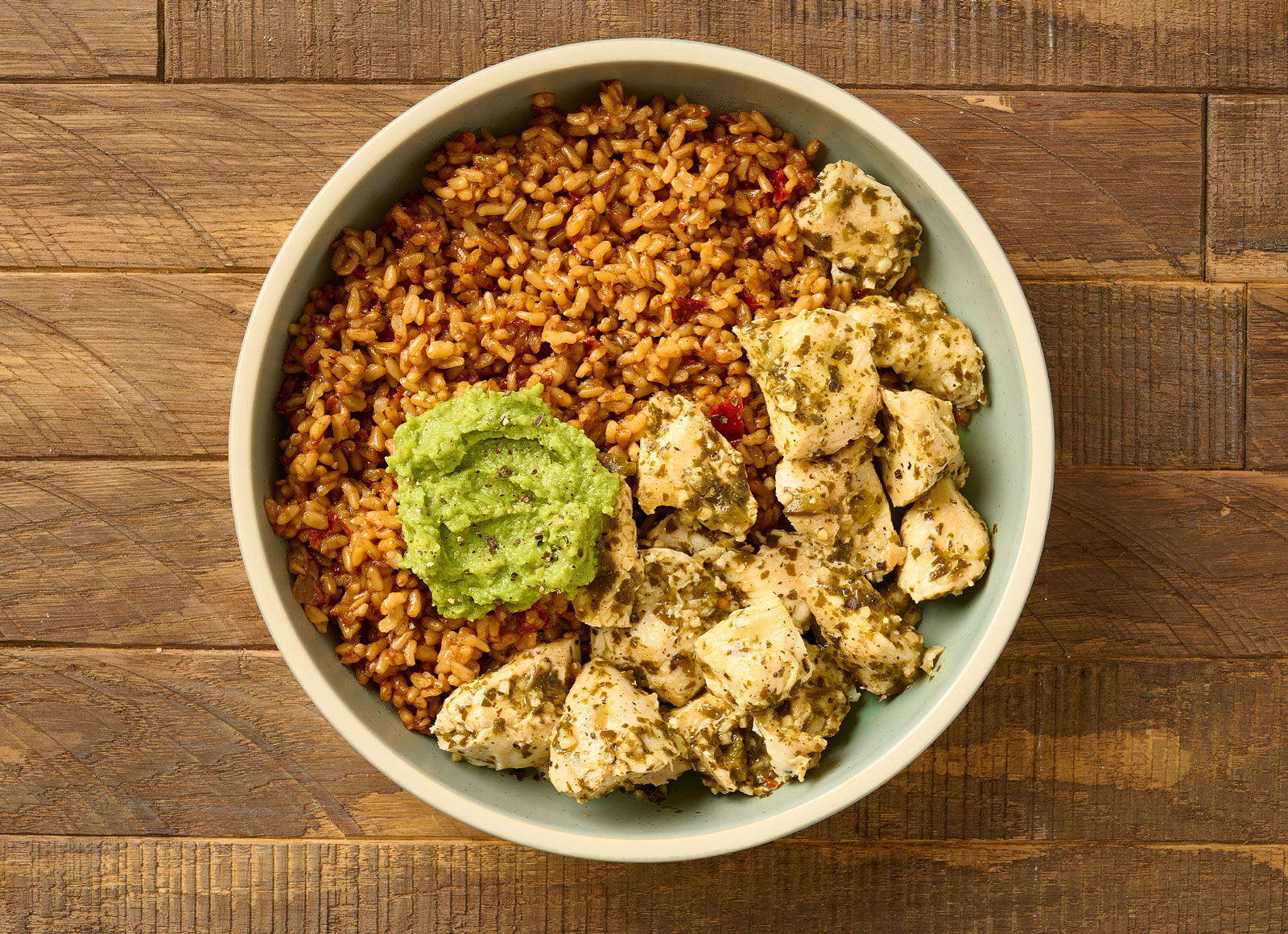 Cilantro Lime Chicken with Brown Rice + Guac