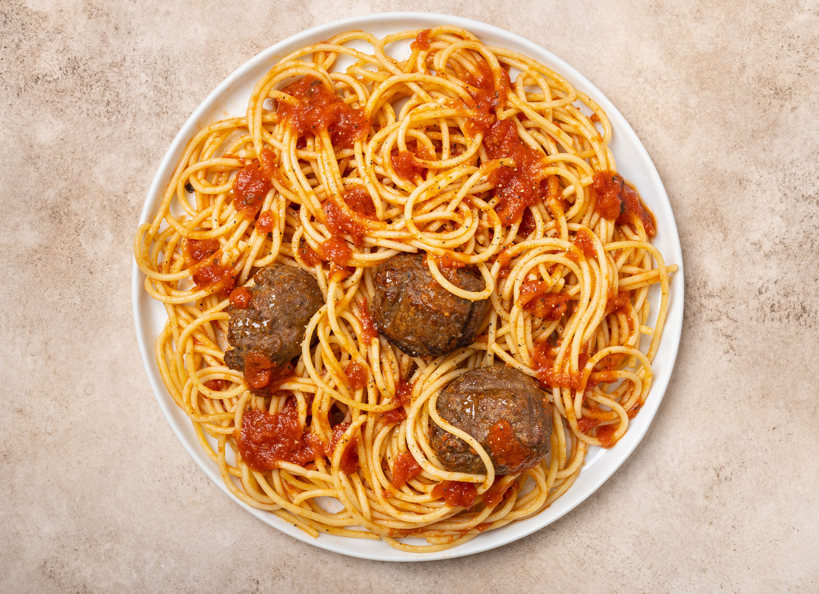 Traditional Spaghetti + Meatballs