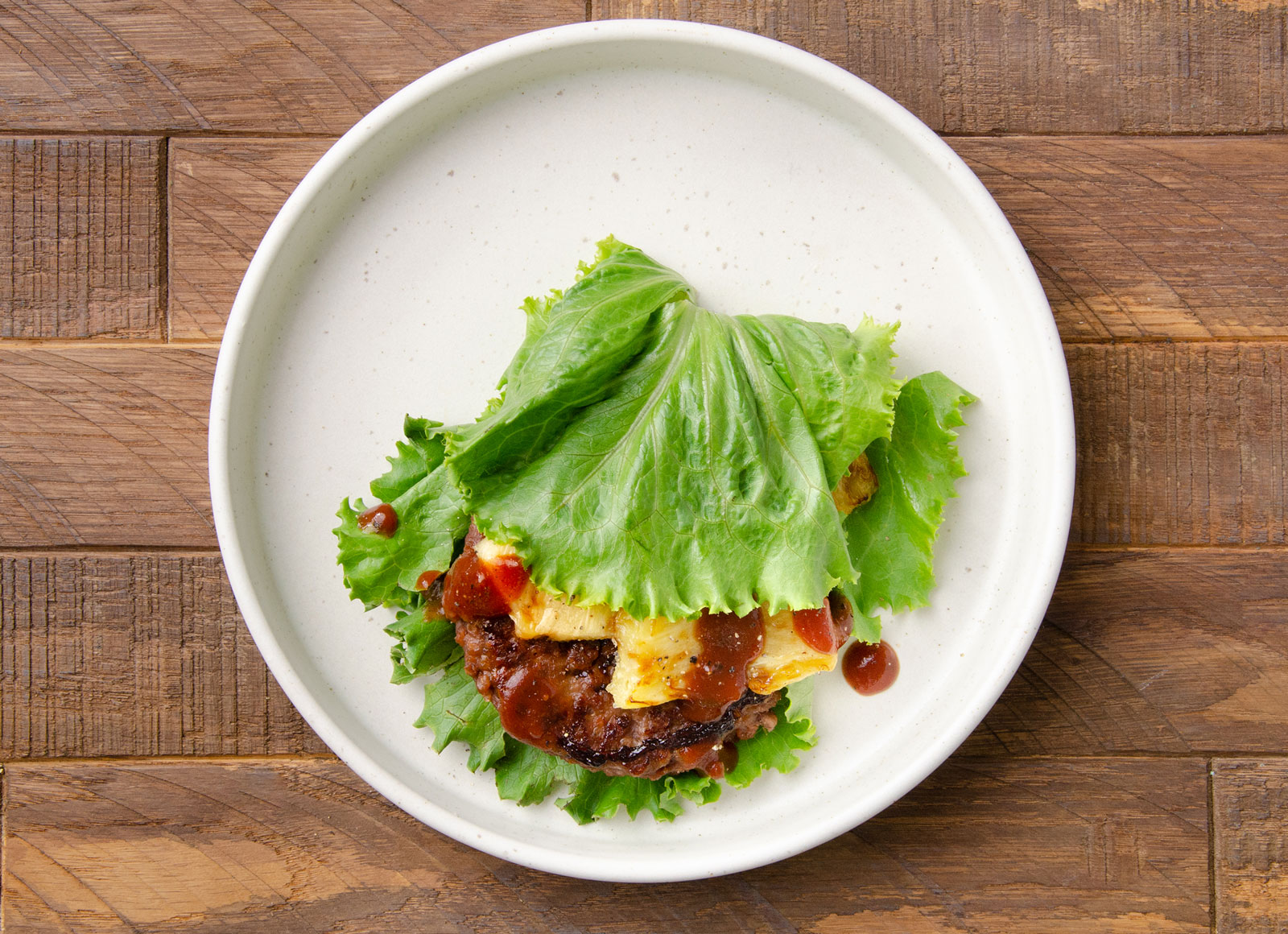 Hawaiian Beyond Burger in Lettuce Wrap with Original BBQ