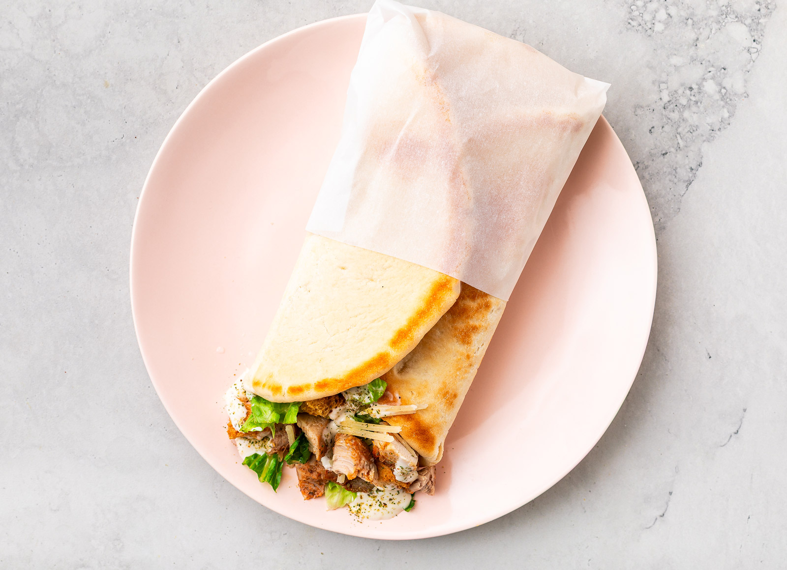 Chicken Caesar Naan Wrap