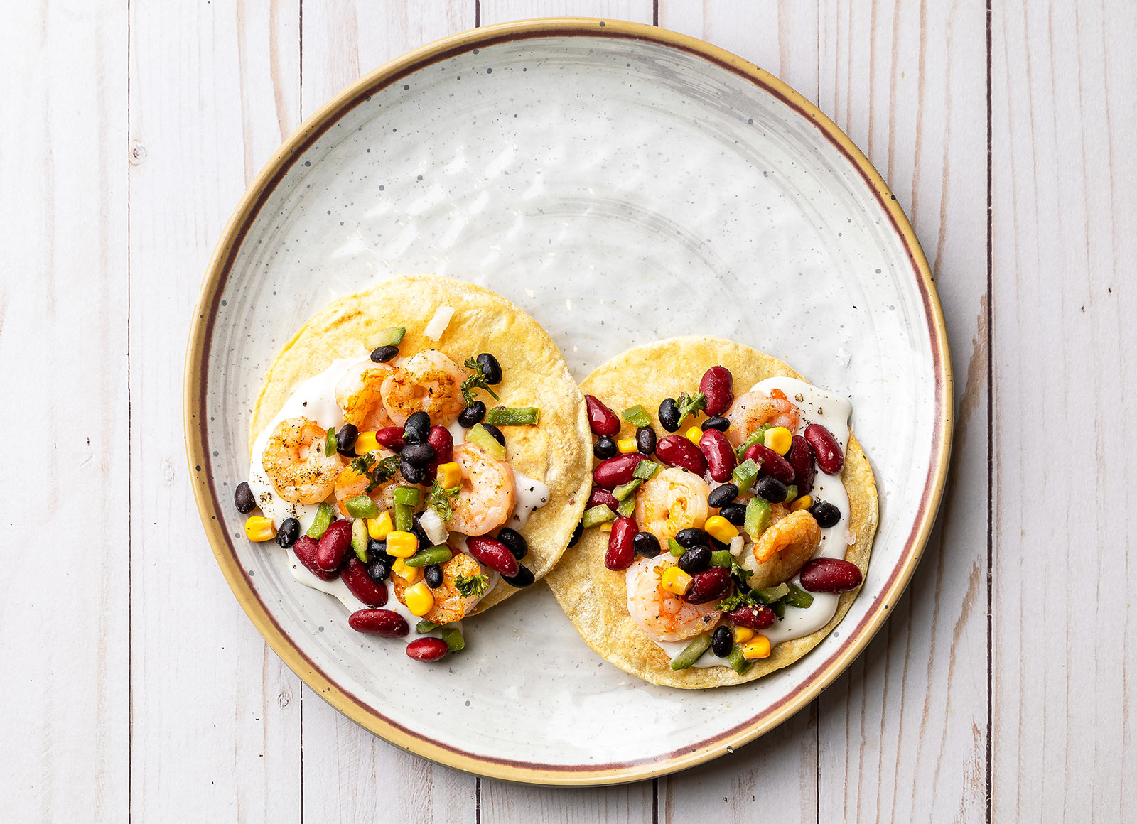 Classic Crema Gulf Shrimp Tostada
