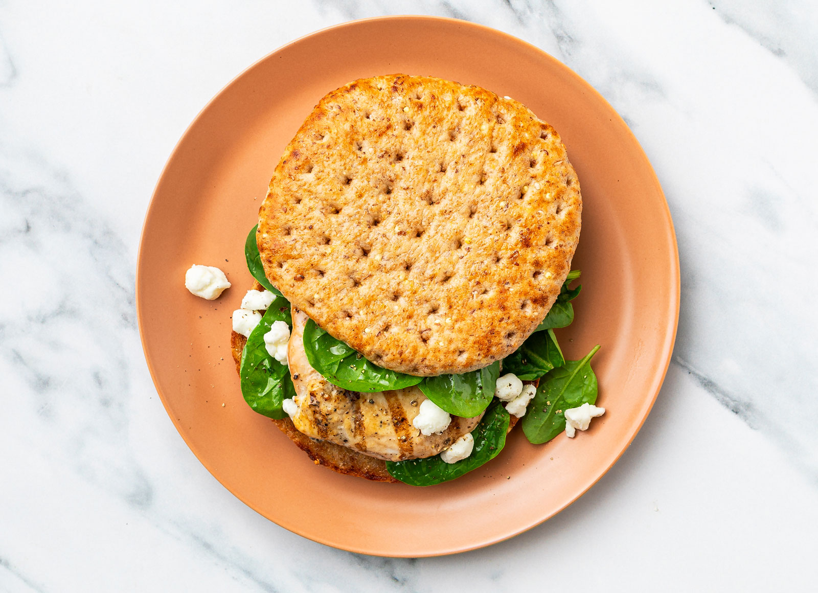 Grilled Seasoned Chicken Breast + Goat Cheese Sandwich