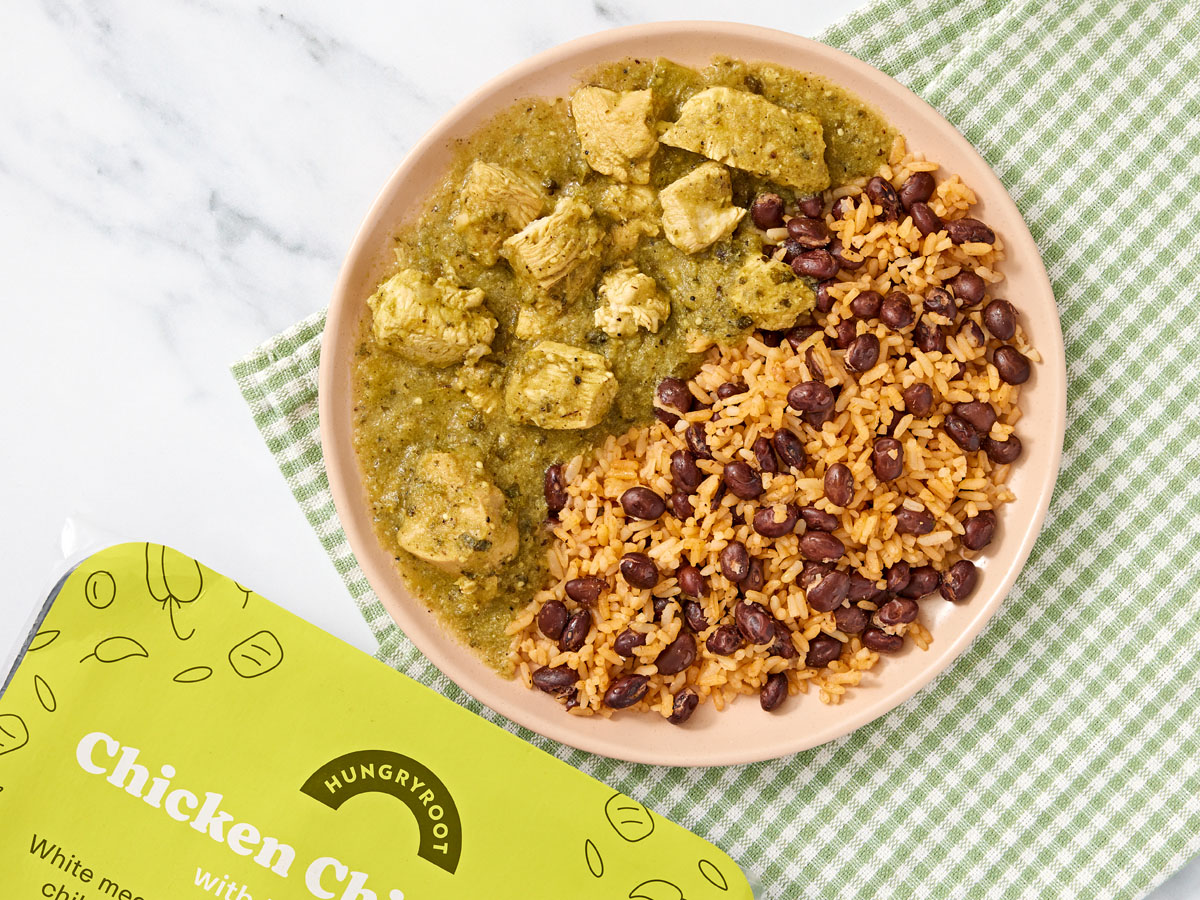 Chicken Chile Verde With Rice + Beans 1 of 2