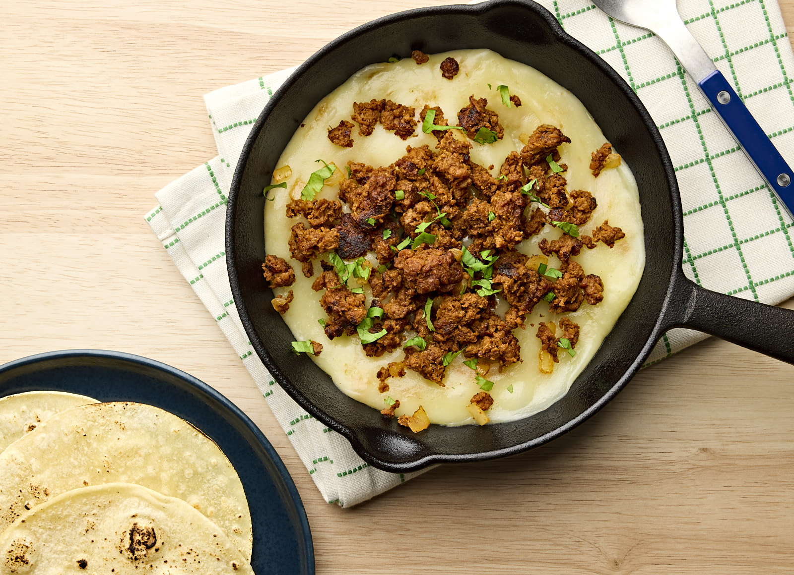 Chorizo Queso Flameado Tacos