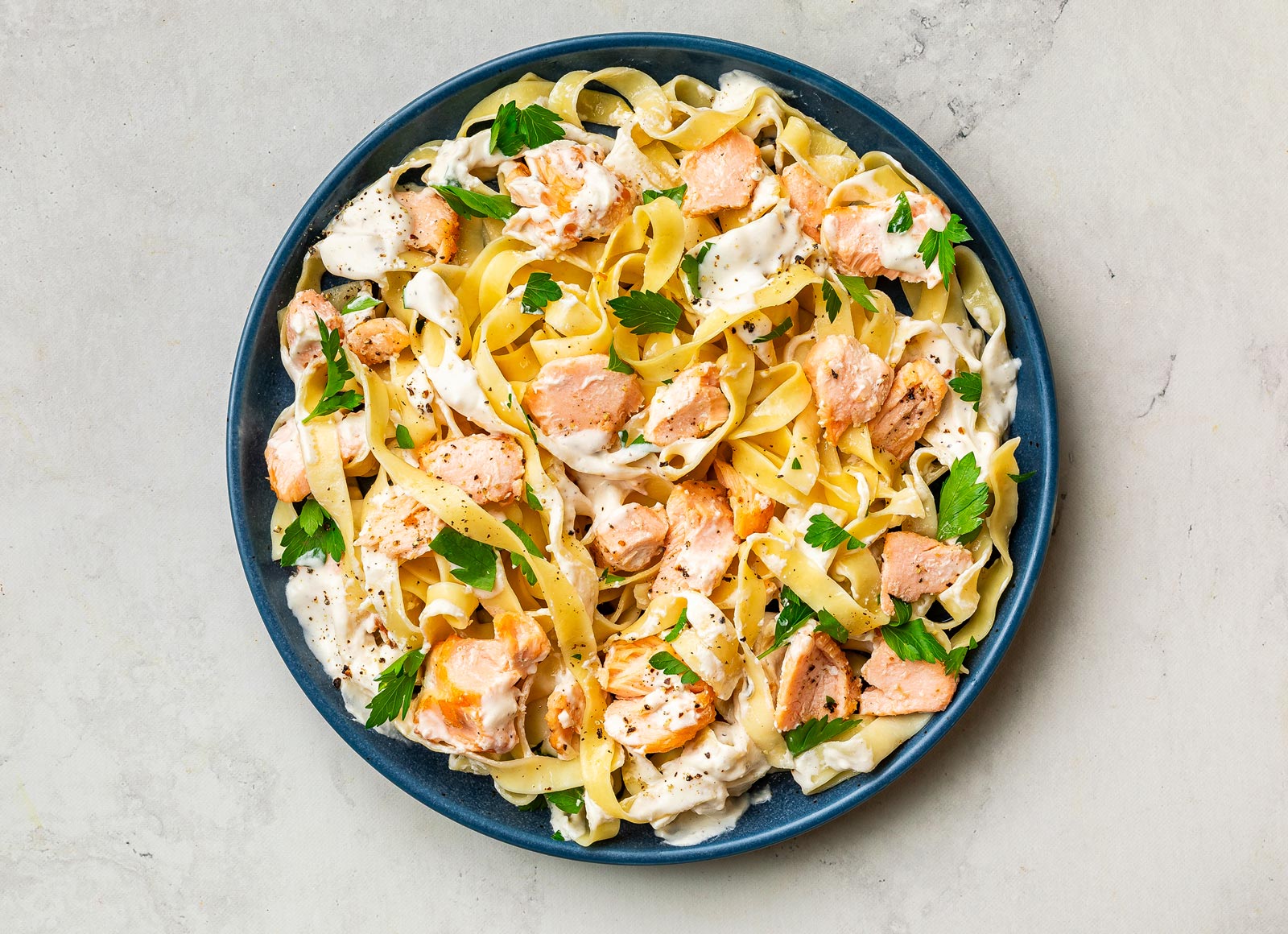 Salmon Tagliatelle Alfredo
