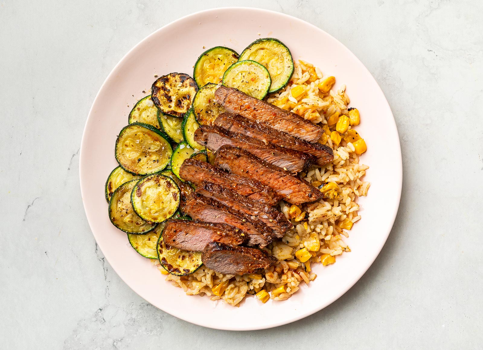 Zesty Sirloin Steak + Mexican Rice