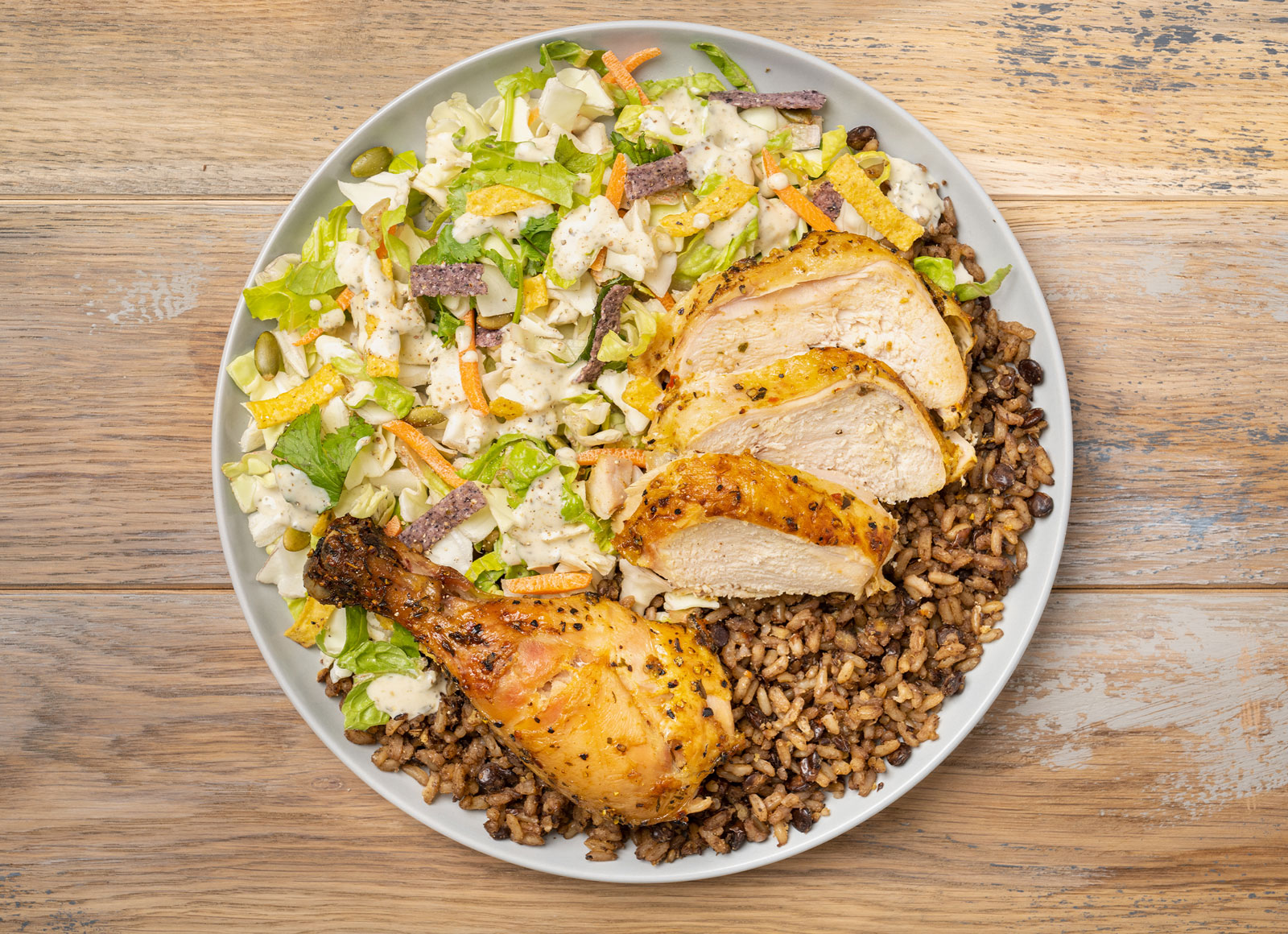 Juicy Lemon Pepper Chicken + Southwest Chopped Salad