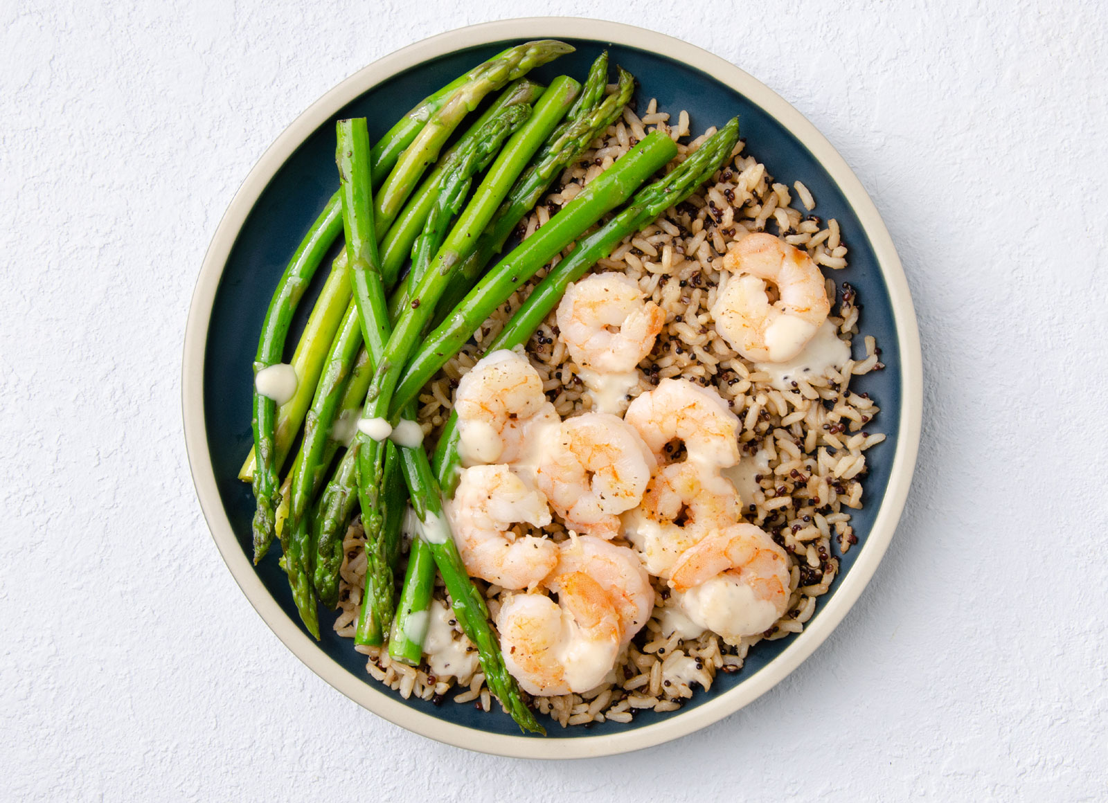 Gulf Shrimp with Creamy Miso Asparagus