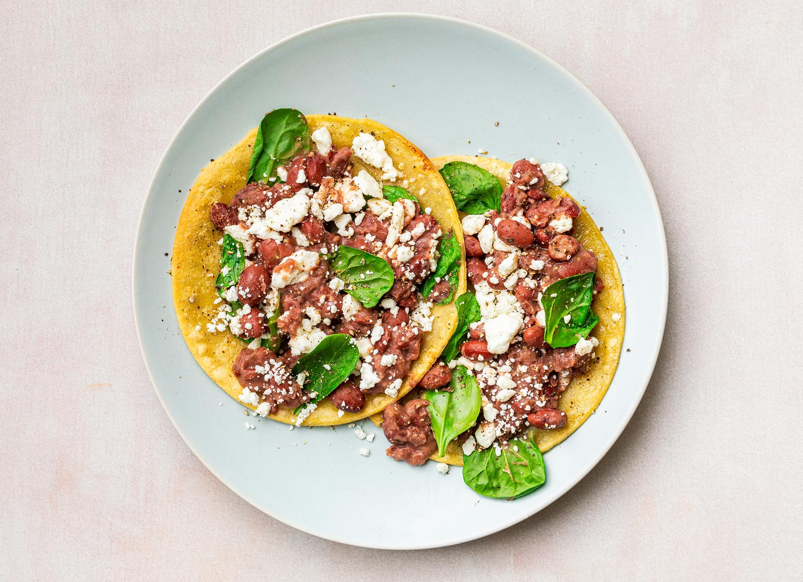 Refried Red Beans Bean + Goat Cheese Tostada