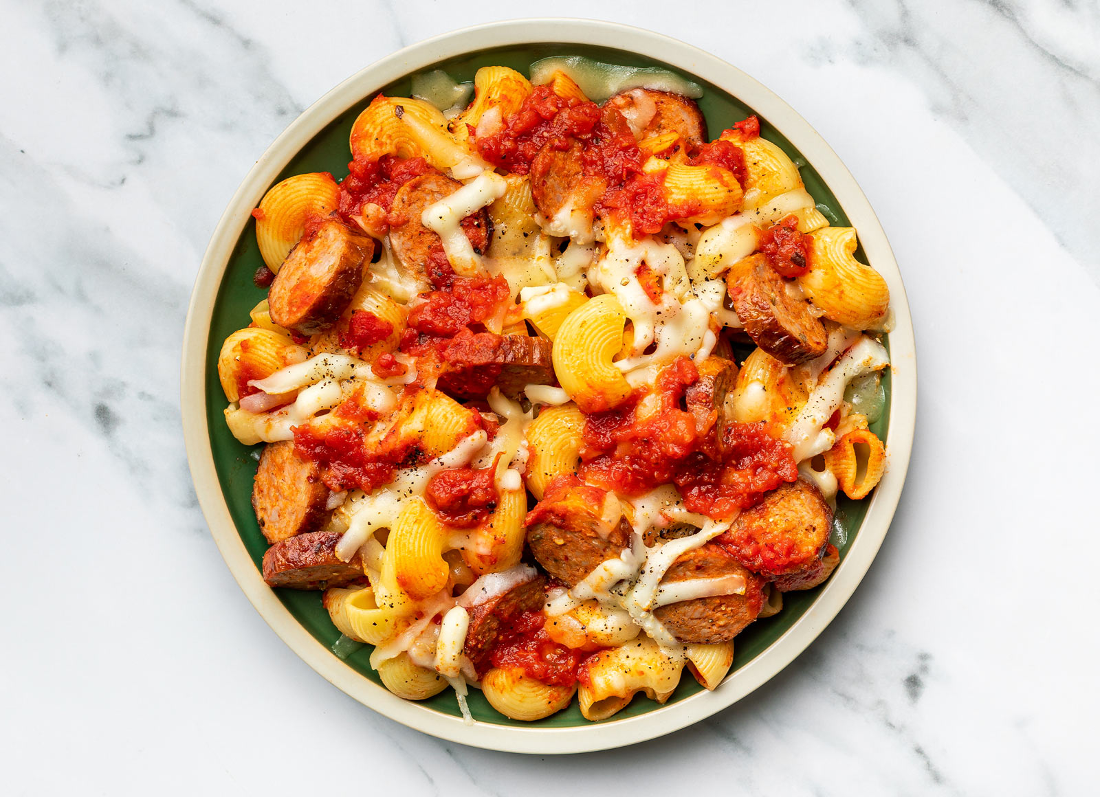 Cheesy Italian Sausage Chiocciole Pasta Bake