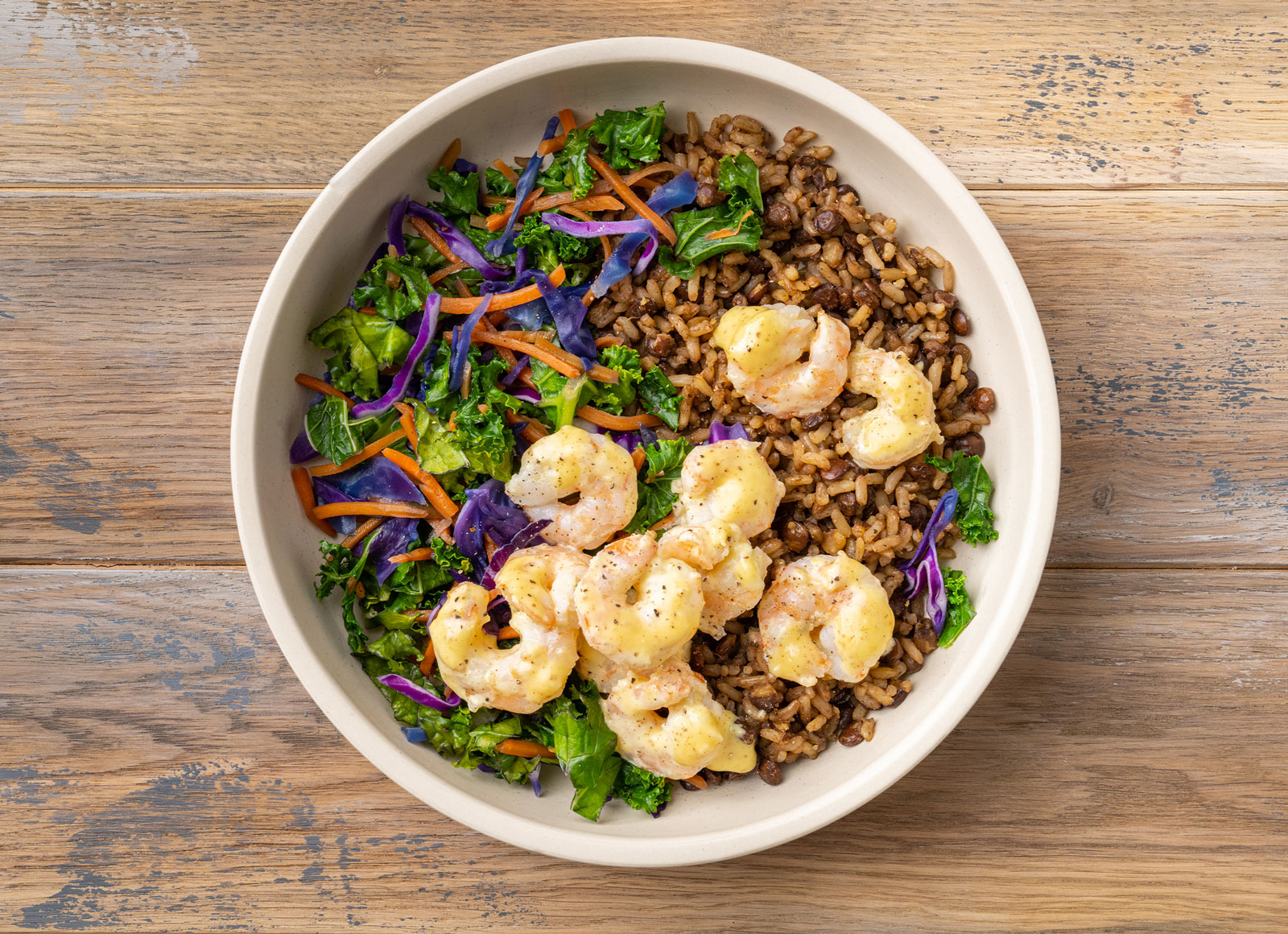 Honey Mustard Gulf Shrimp Rainbow Protein Bowl