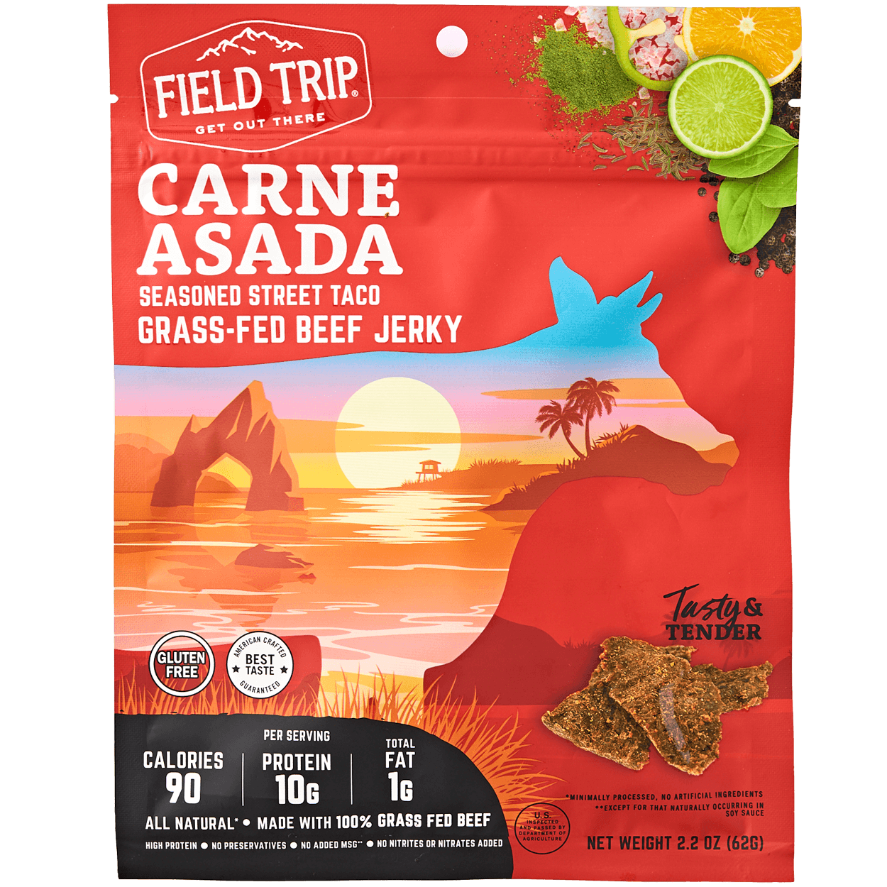 Grass-fed Beef Jerky - Carne Asada Seasoned Street Taco 2 of 2