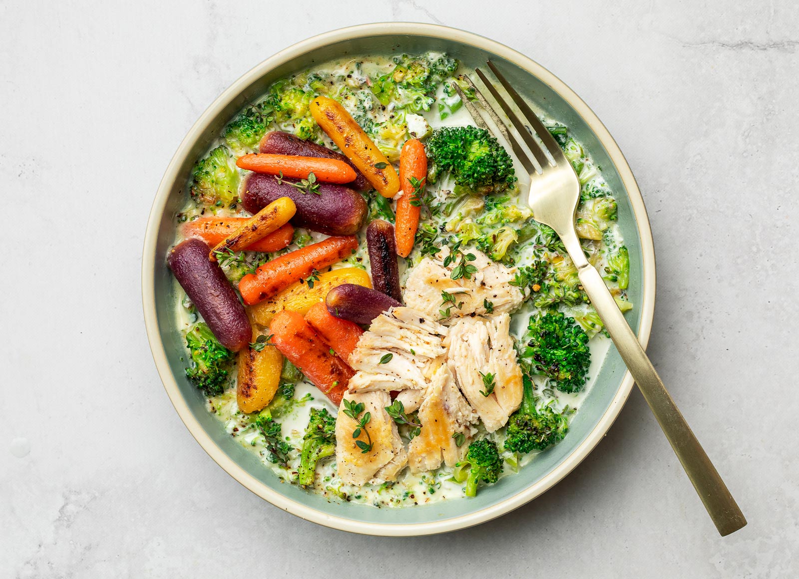 Chicken + Creamy Broccoli Mash with Classic Alfredo