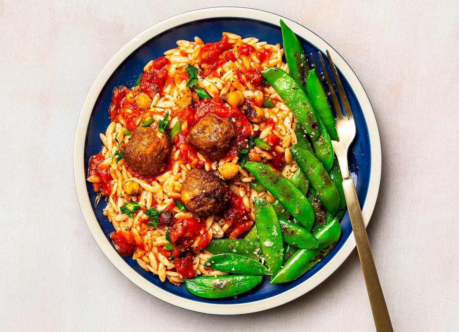 Eggplant Veggie Bowl with Snap Peas