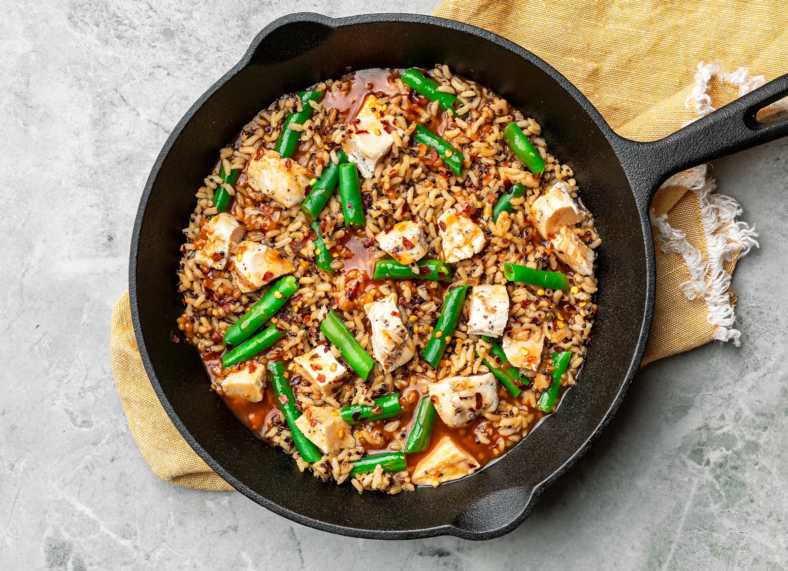 Gingery Chicken + Green Bean Stir-Fry