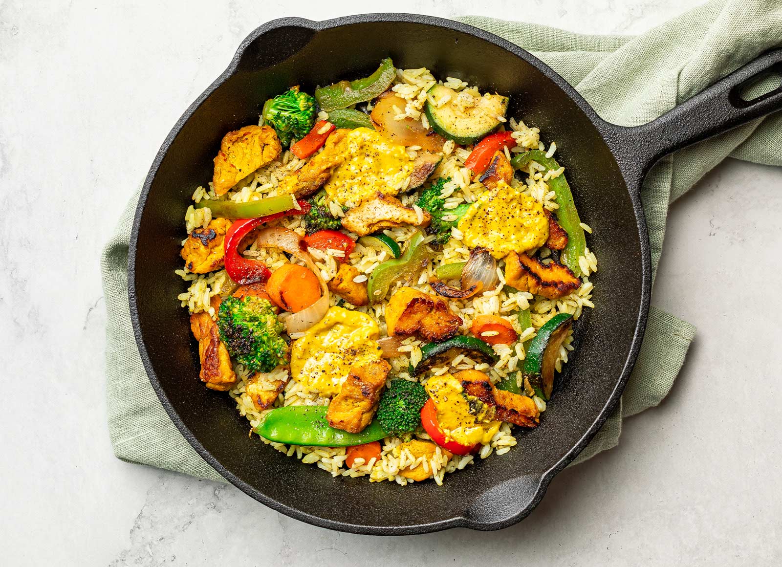Coconut Curry Tofu + Stir-Fry Veggies with Jasmine Rice