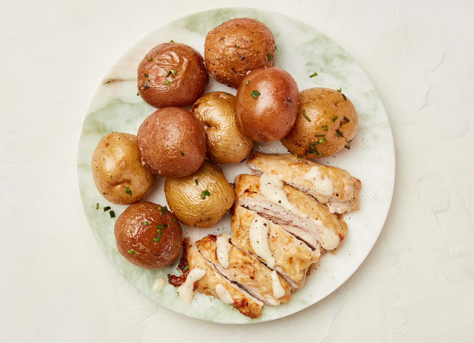 Miso Roasted Chicken Thighs + Potatoes