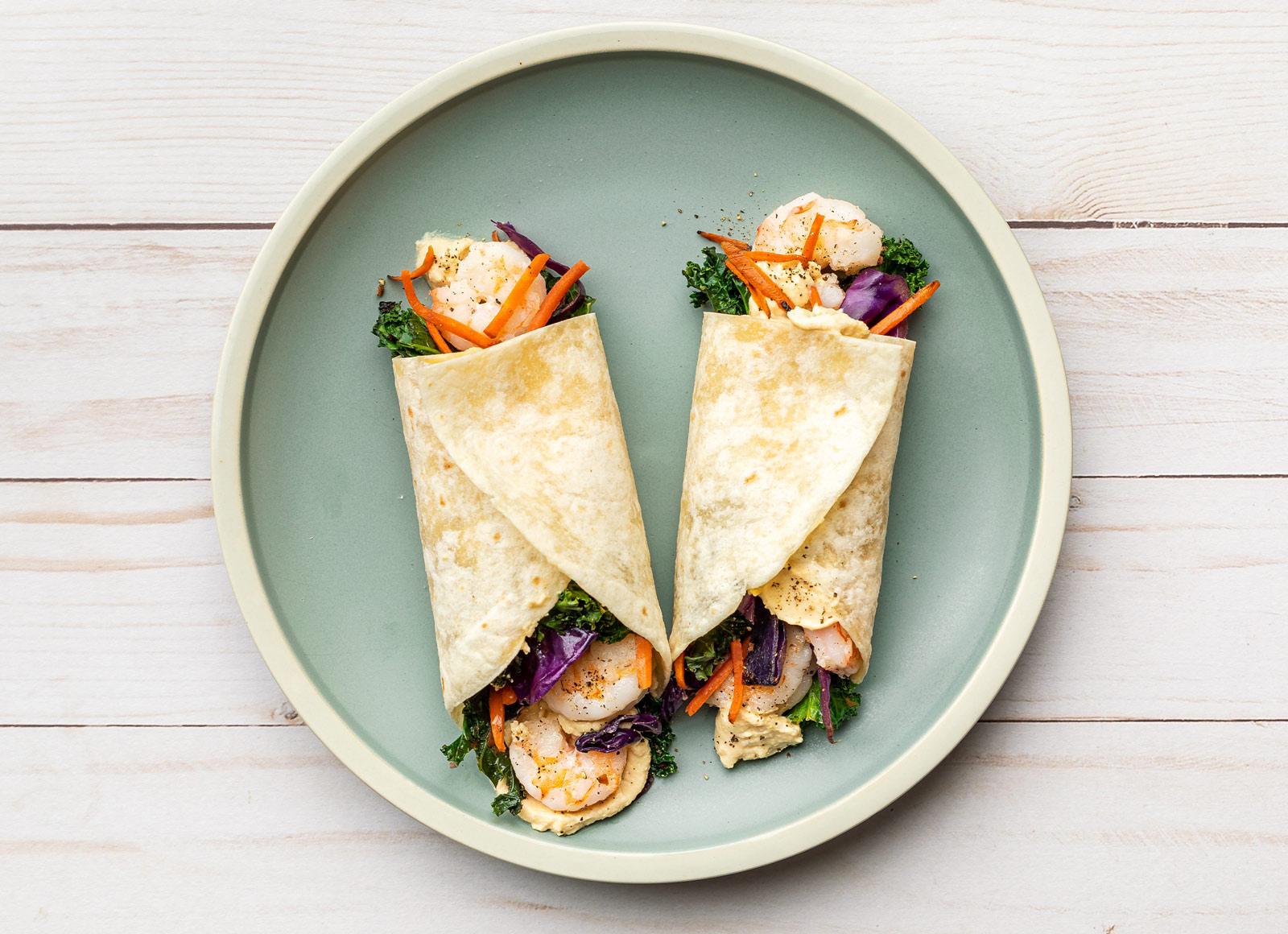 Gulf Shrimp +  Rainbow Veggie Wrap