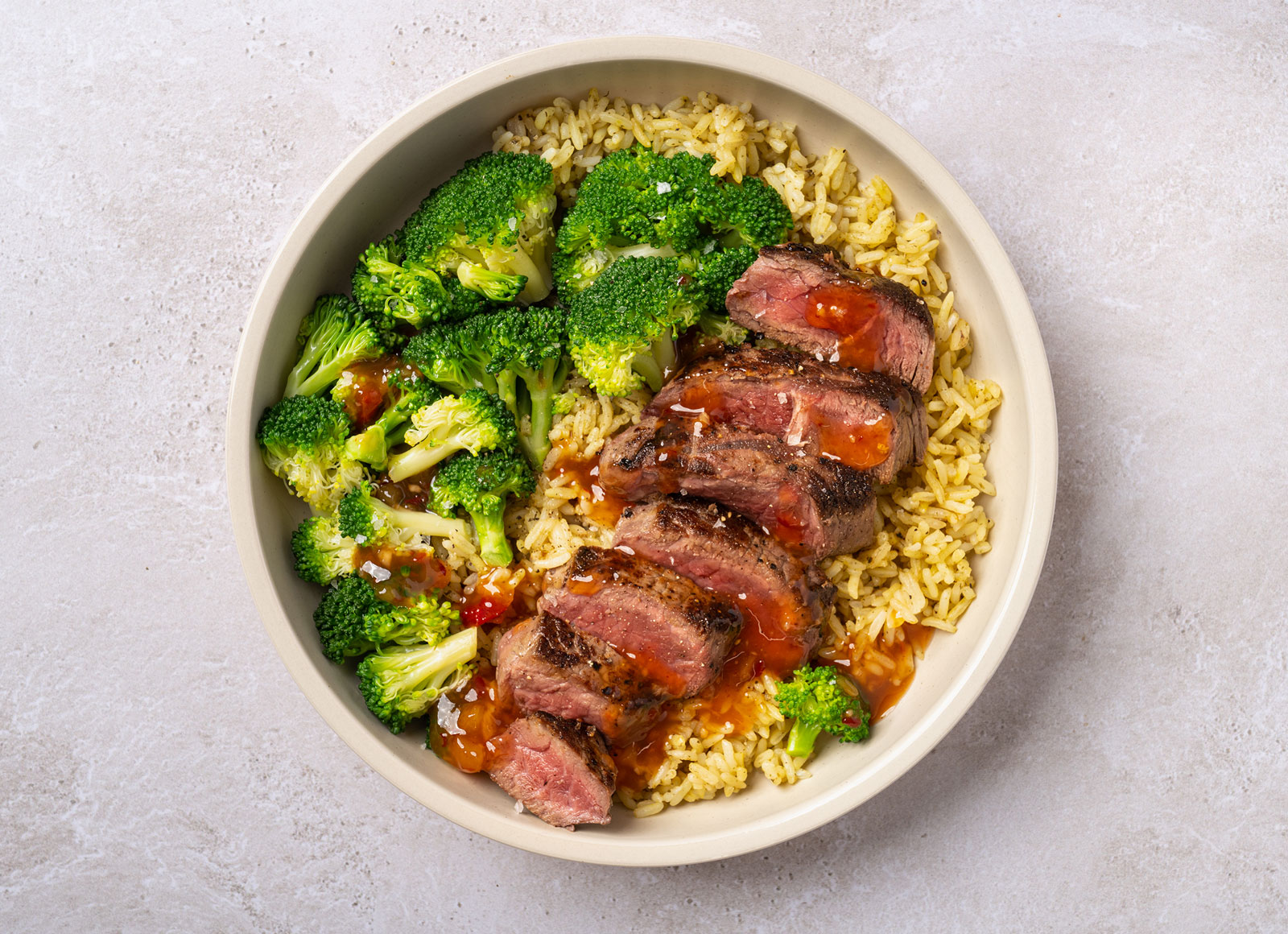 Sweet Chili Beef Sirloin Steak Rice Bowl