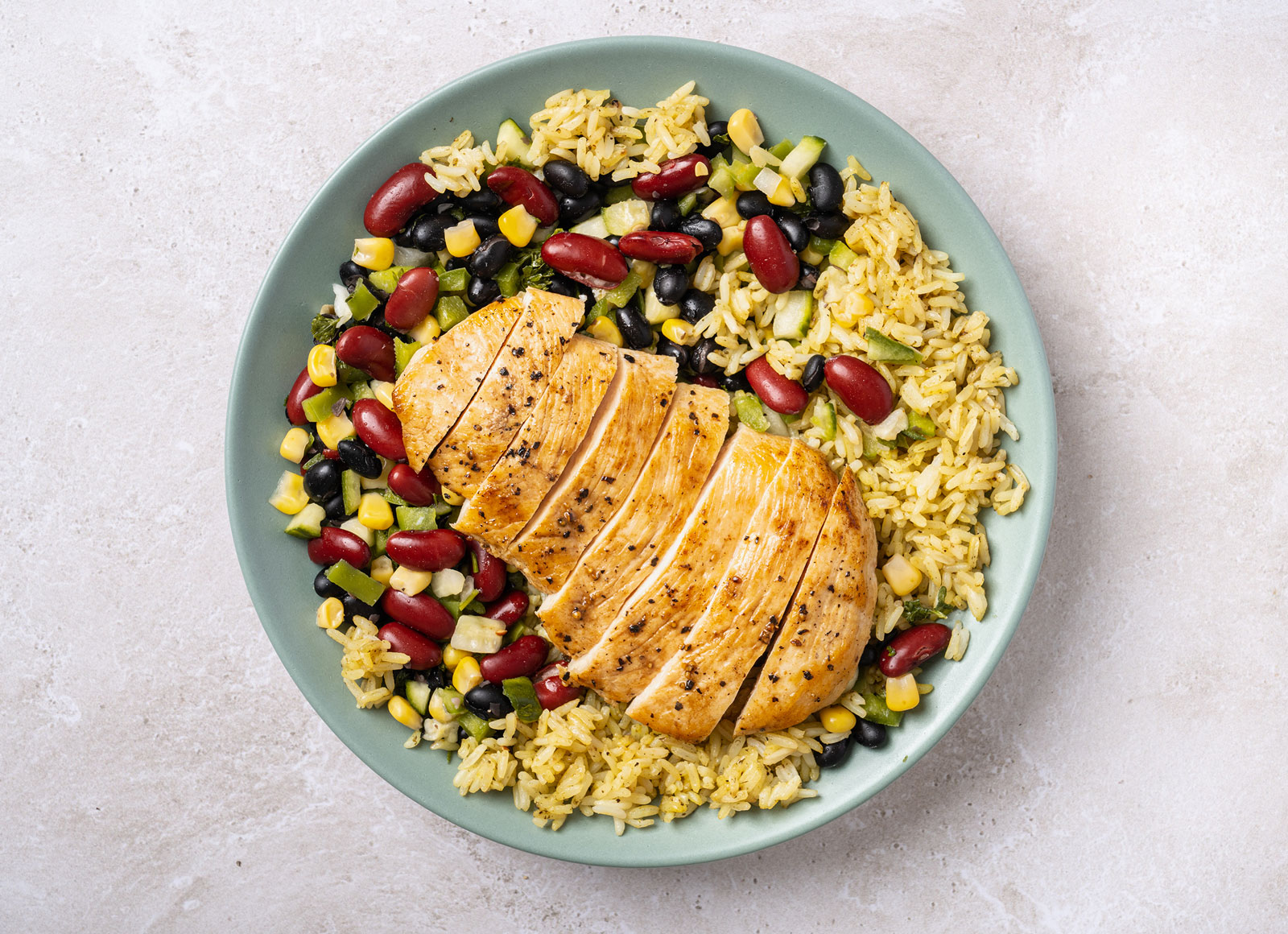 Seared Chicken Breast + Corn Black Bean Rice Bowl