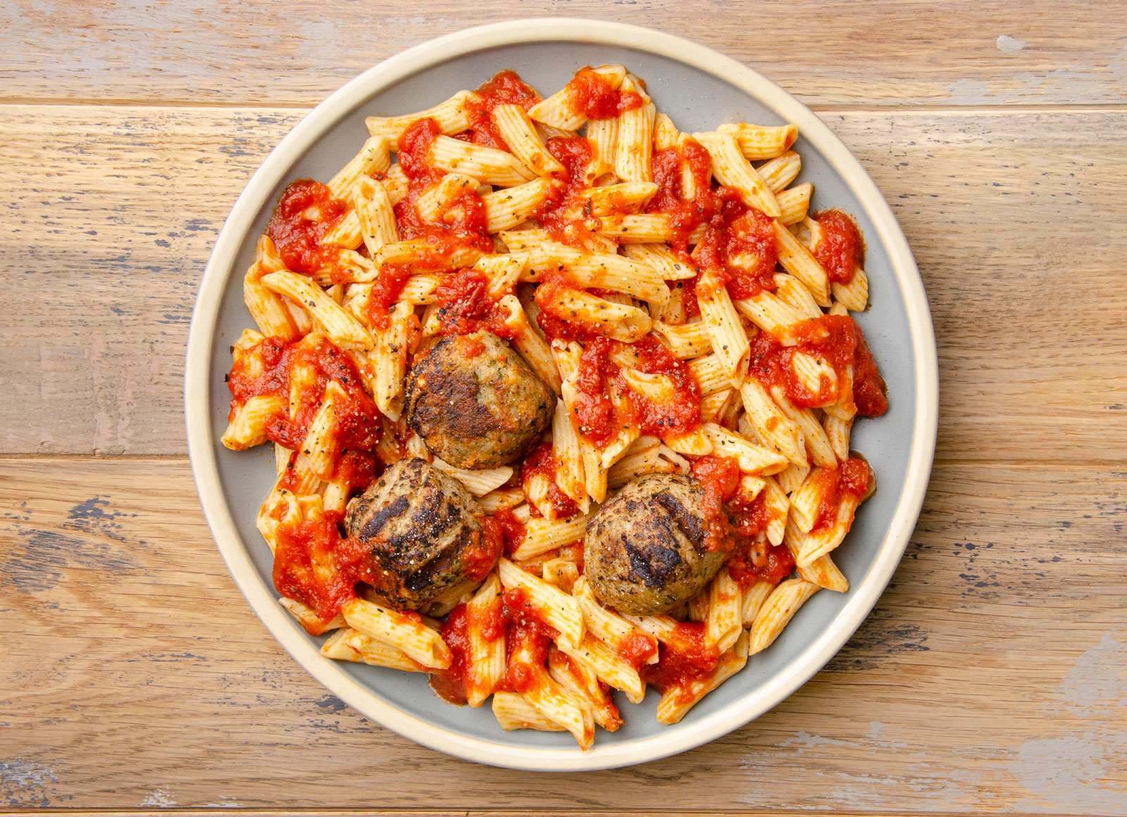 7-Minute Pasta + Turkey Meatballs