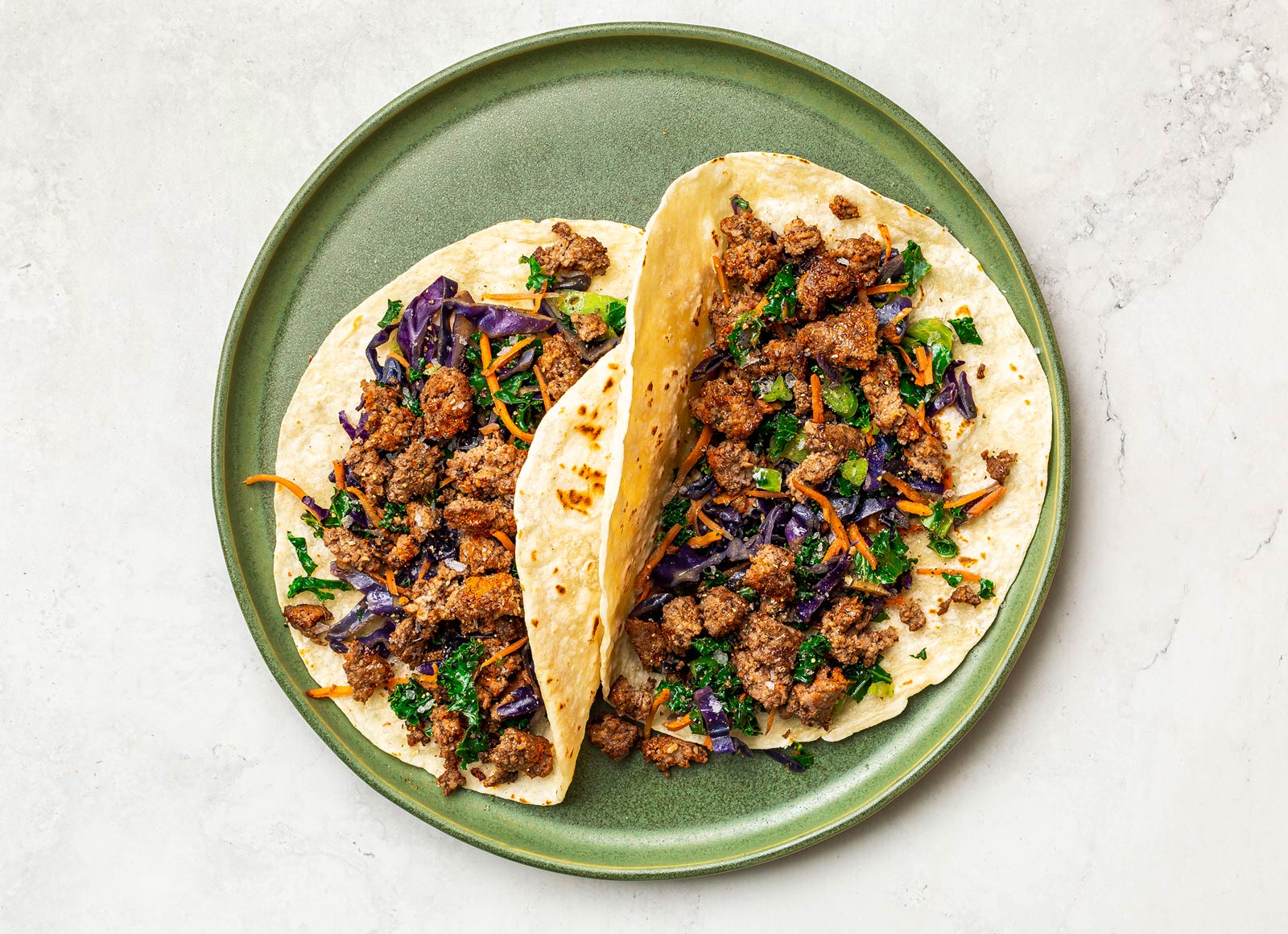 Classic Beef Tacos with Rainbow Slaw