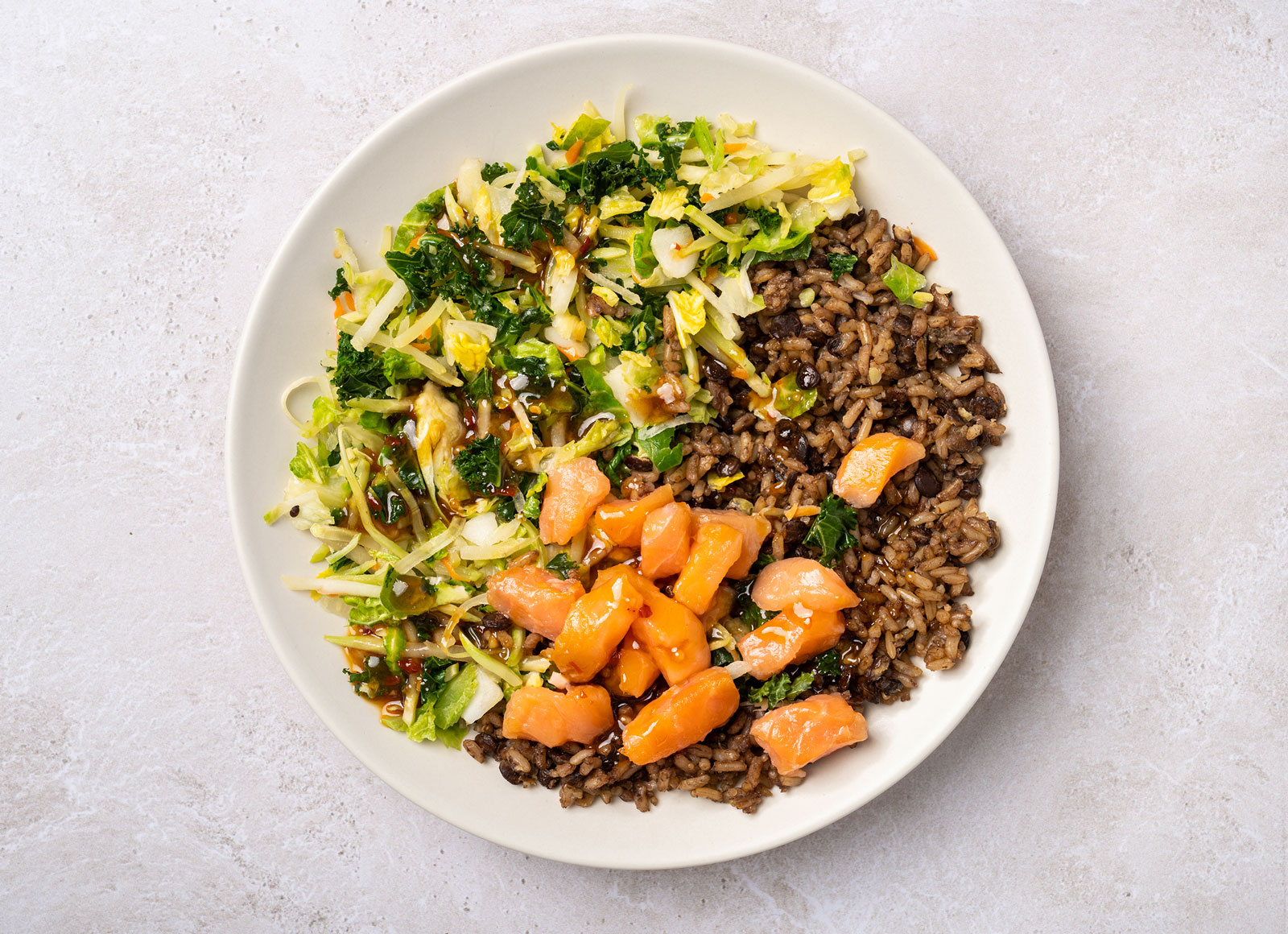 Super Gingery Poké Salmon Protein Bowl with Lentil Quinoa Rice Mix