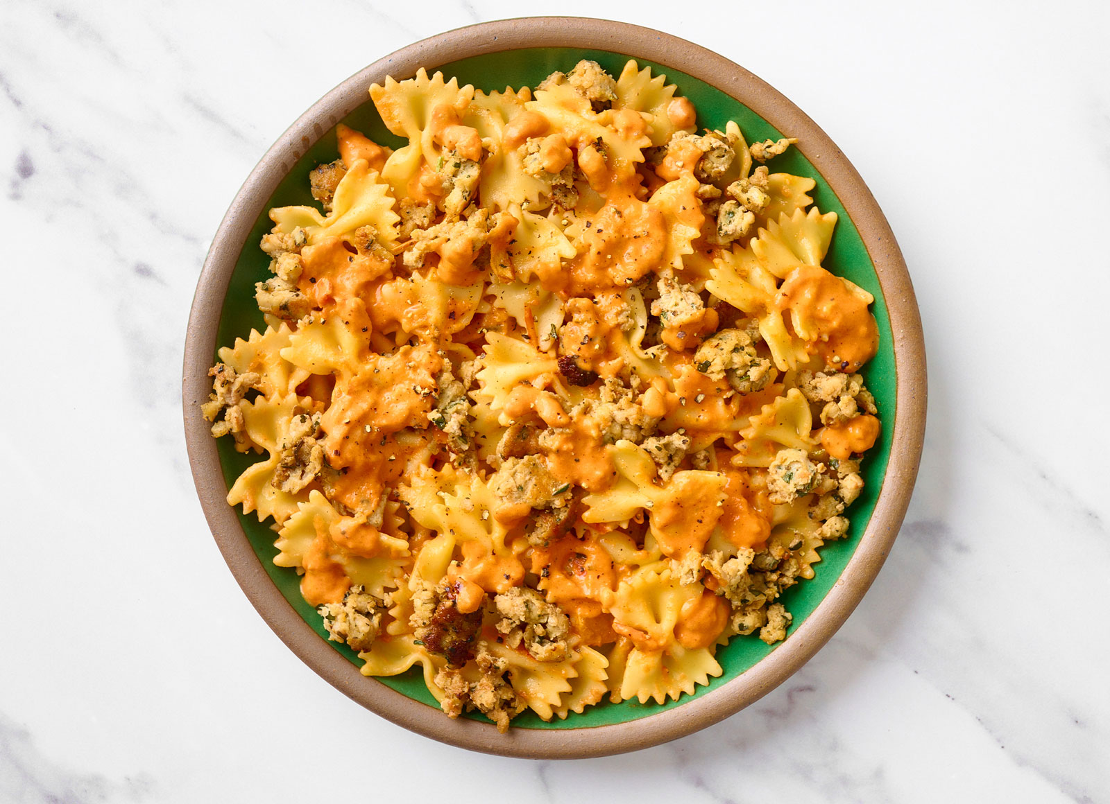 Bruschetta Chicken Farfale alla Vodka with Farfalle Pasta