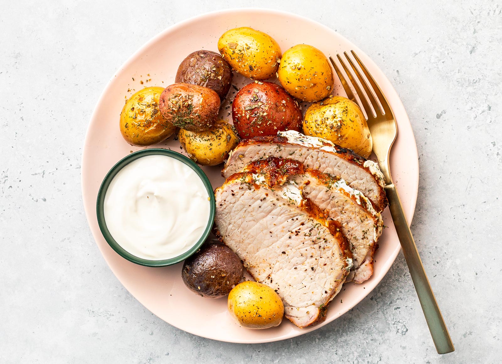 Aioli Roasted Pork Tenderloin + Ranch Potatoes