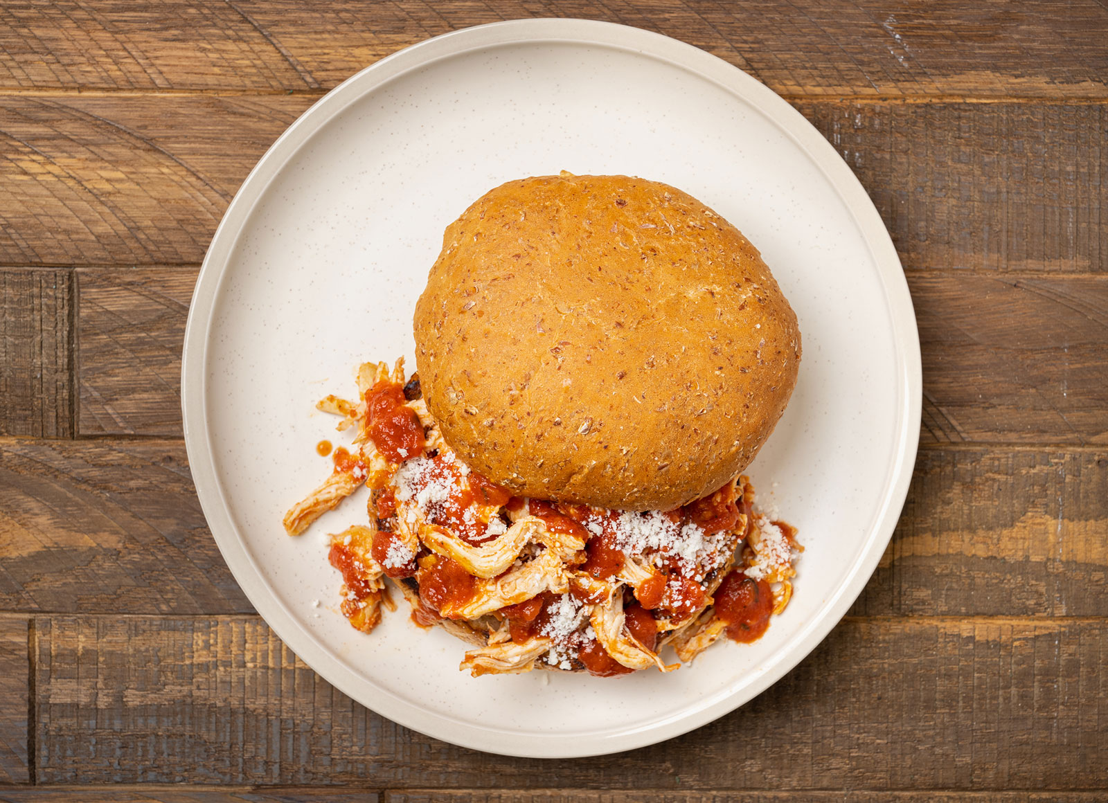 Pulled Chicken Parm Sandwich