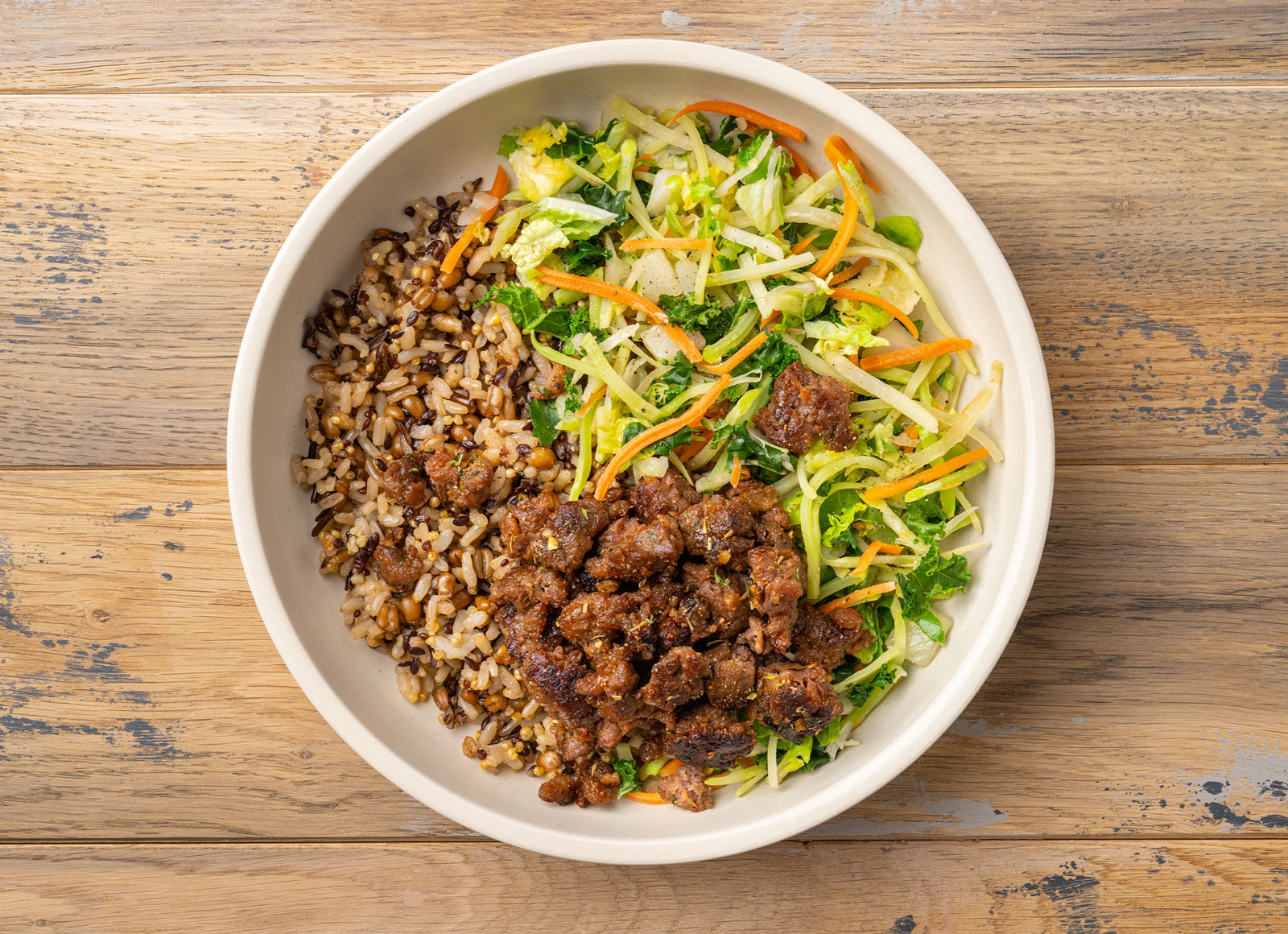 Garlicky Beyond Burger Super Grain Bowl