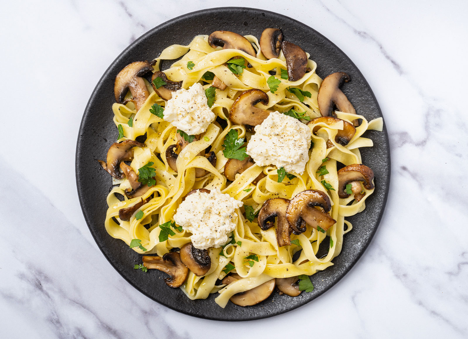 Mushroom Ricotta Tagliatelle Pasta