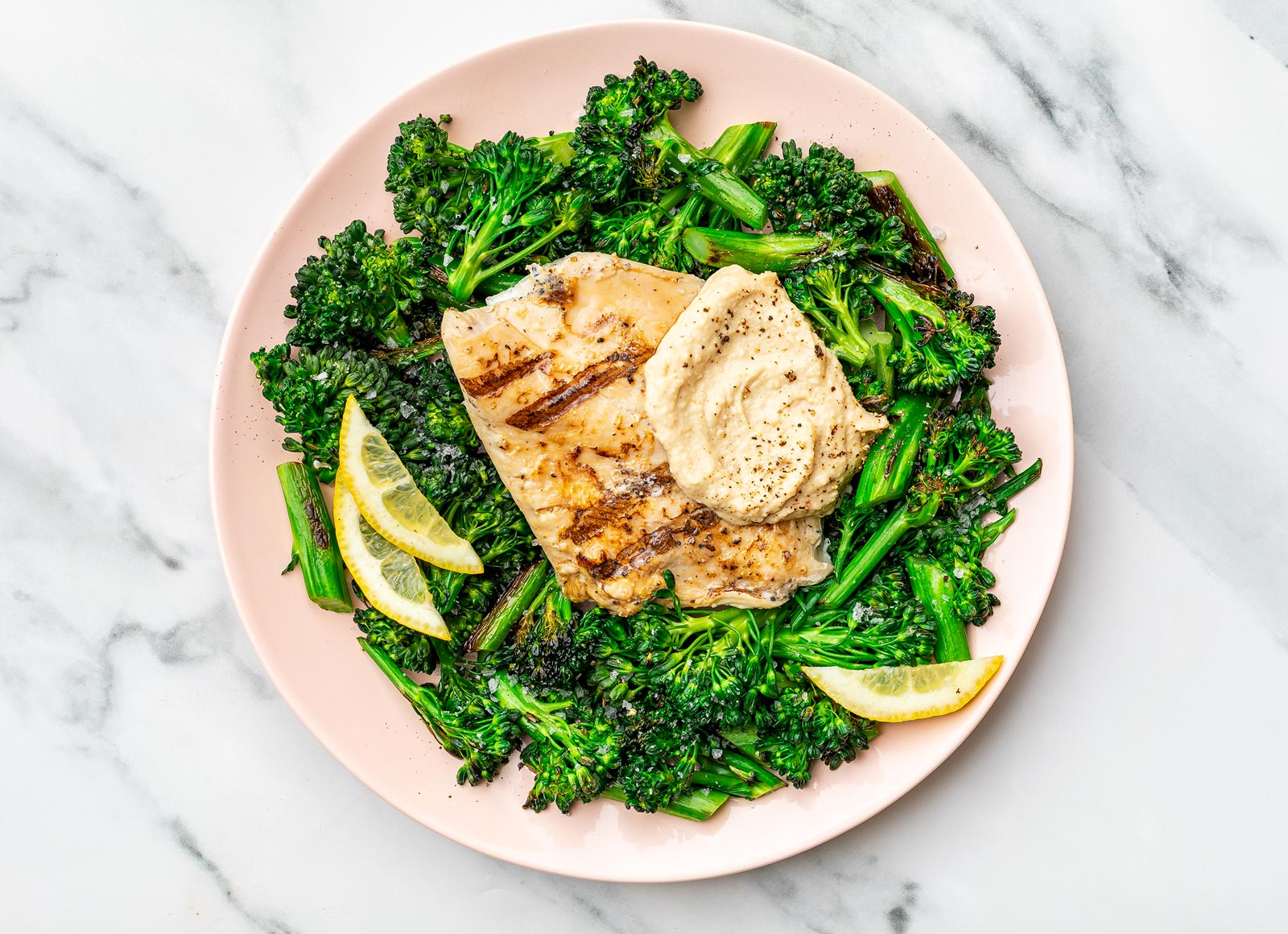 Lemony Baked Chicken + Roasted Broccoli