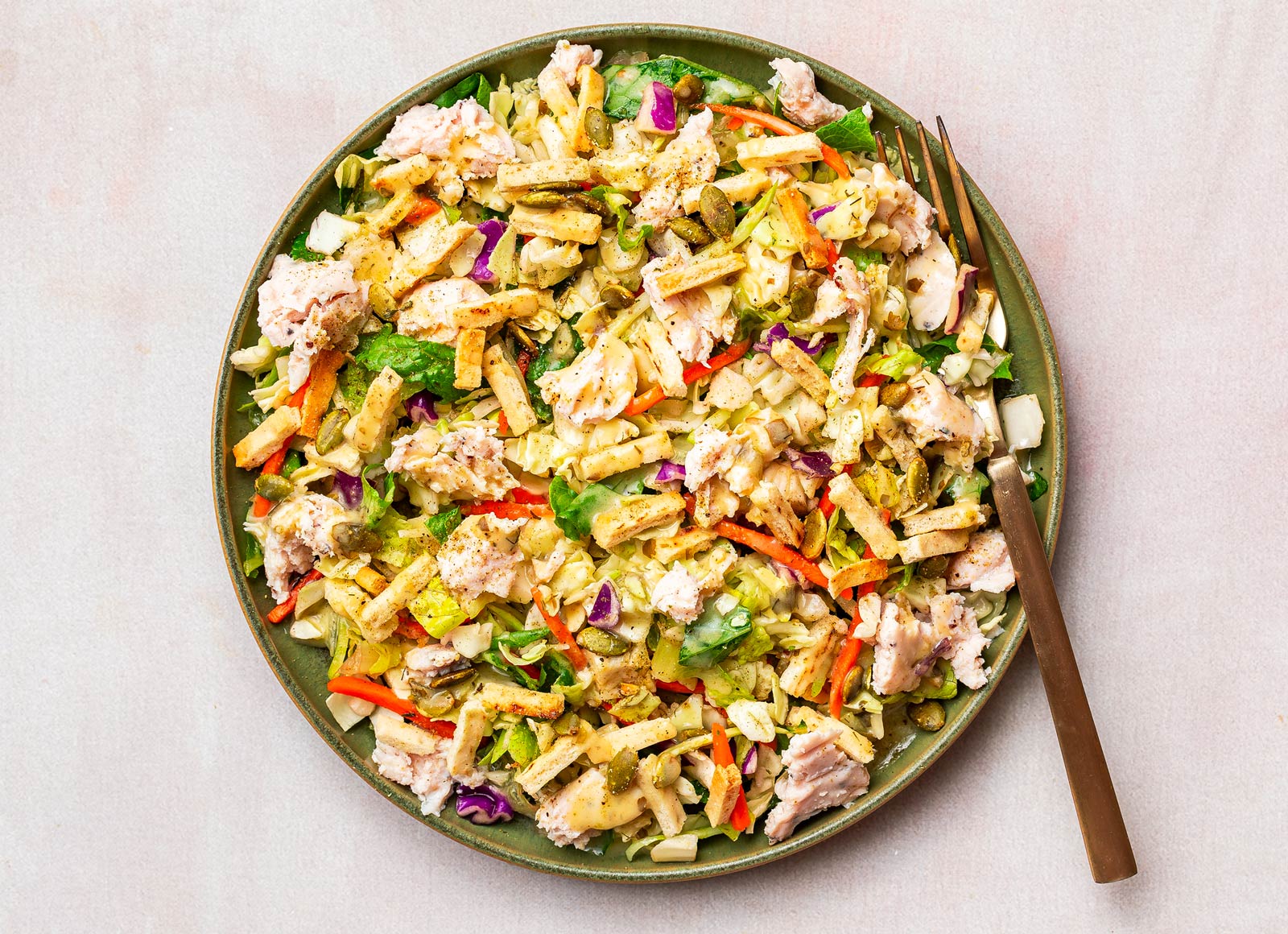 Pulled Chicken Green Goddess Salad