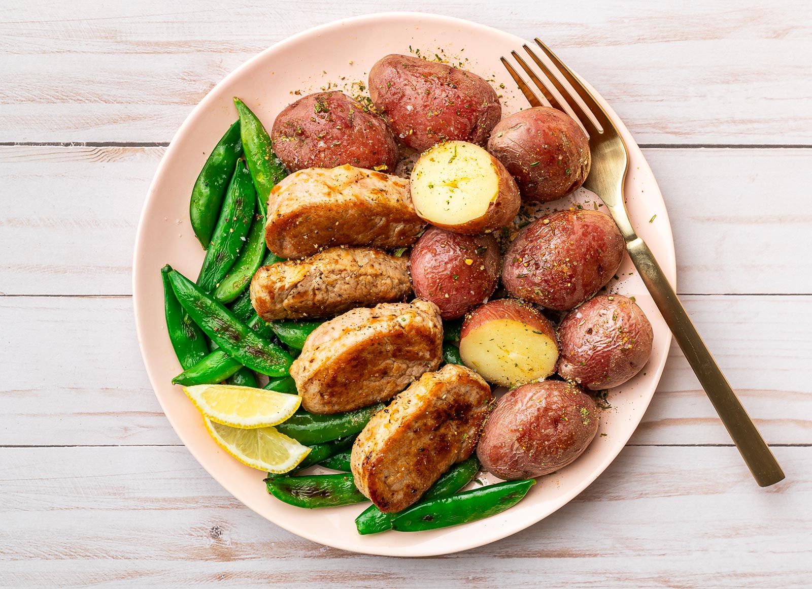  Weeknight Ranch Pork Medallions + Pea Snaps 'n Taters