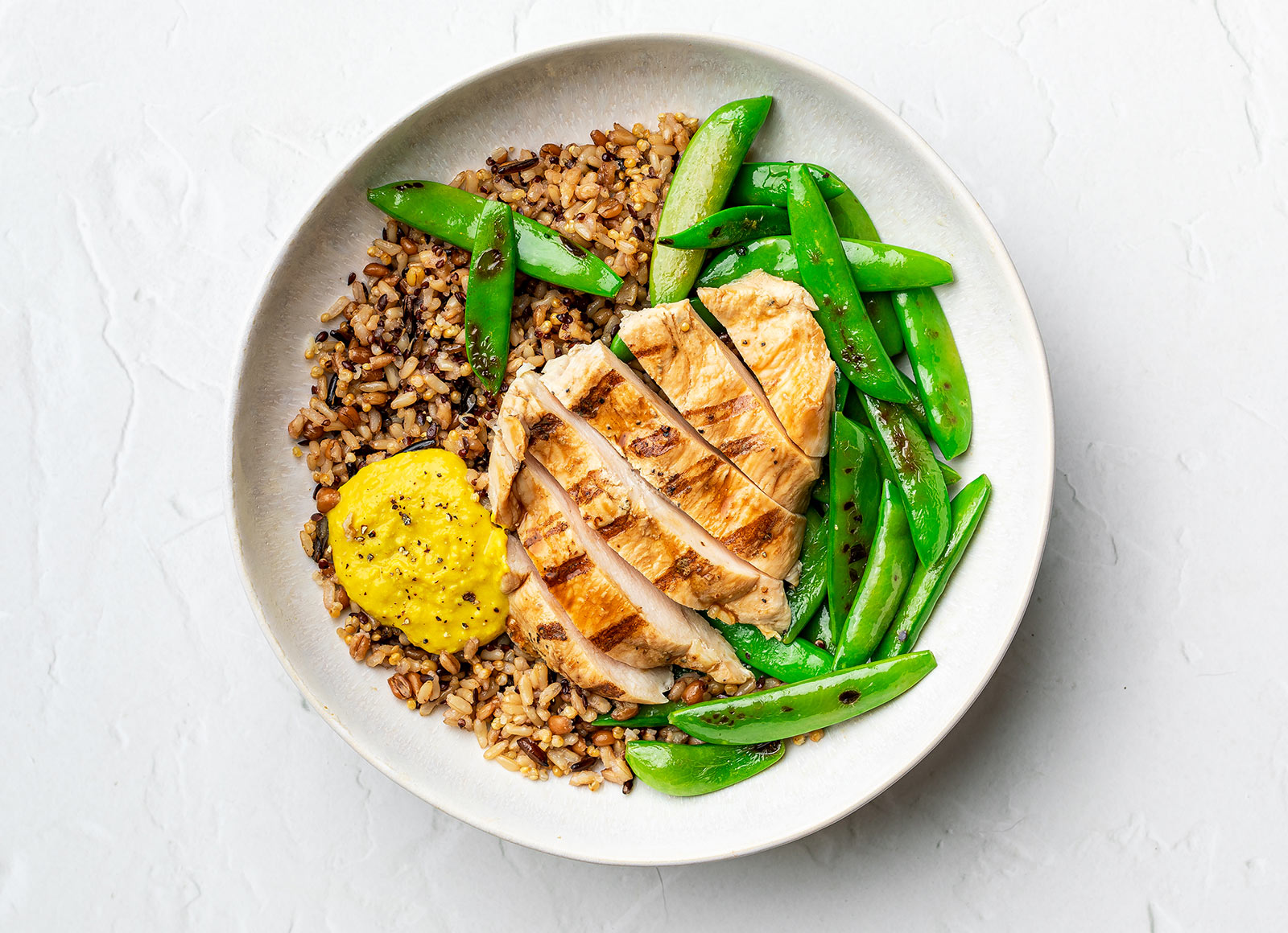 Curry Chicken + Pea Snaps Bowl