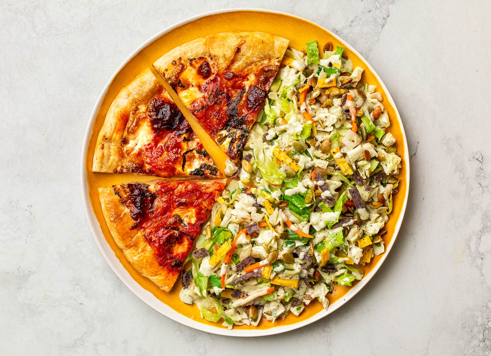 Margherita Pizza + Southwest Salad